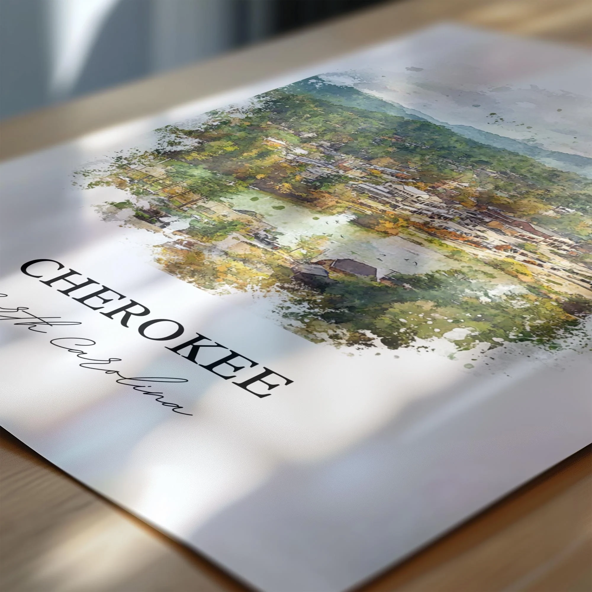 Cherokee, North Carolina – Watercolor Art Print - Image 2