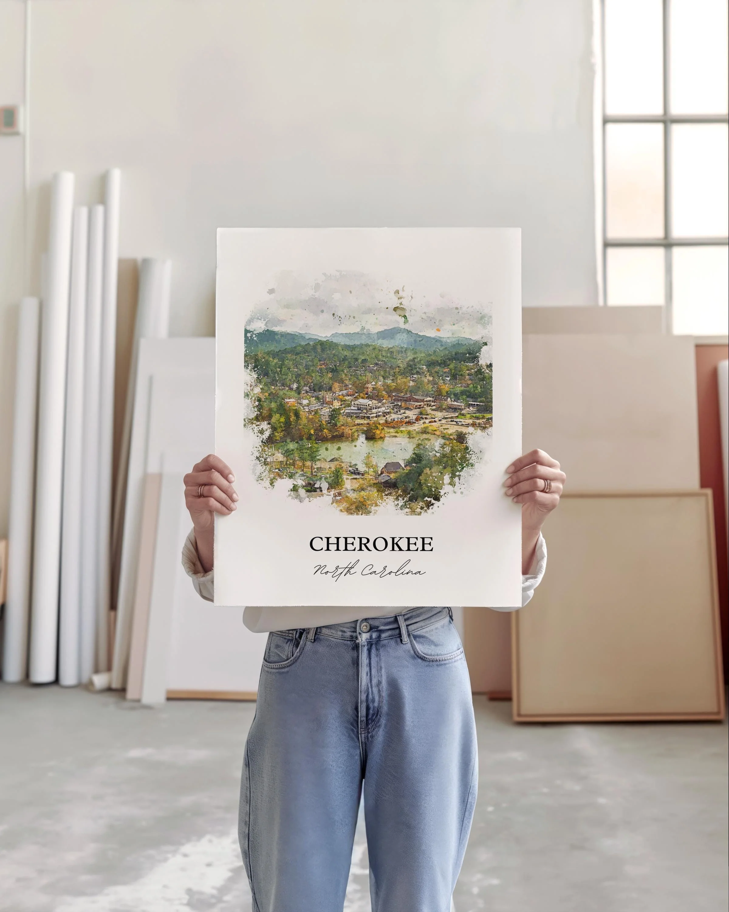 Cherokee, North Carolina – Watercolor Art Print - Image 5