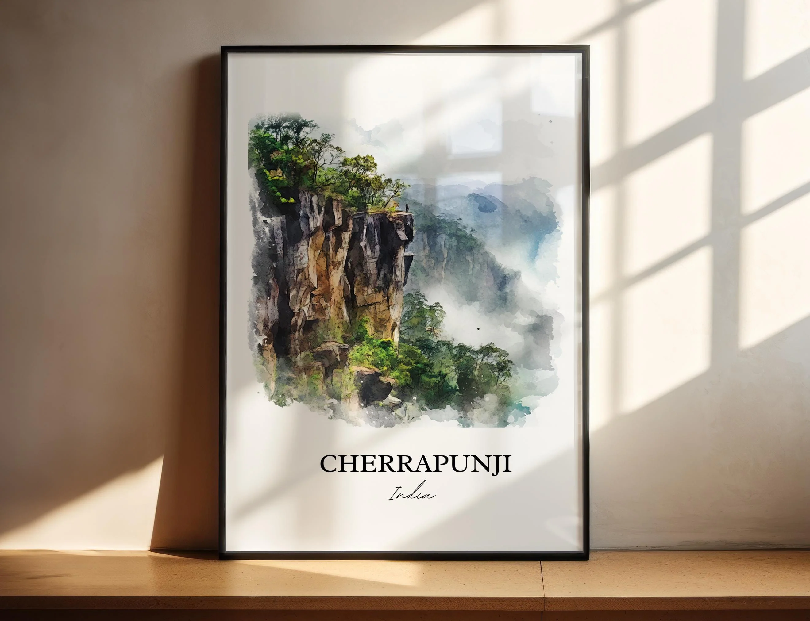 Cherrapunji, India – Watercolor Art Print