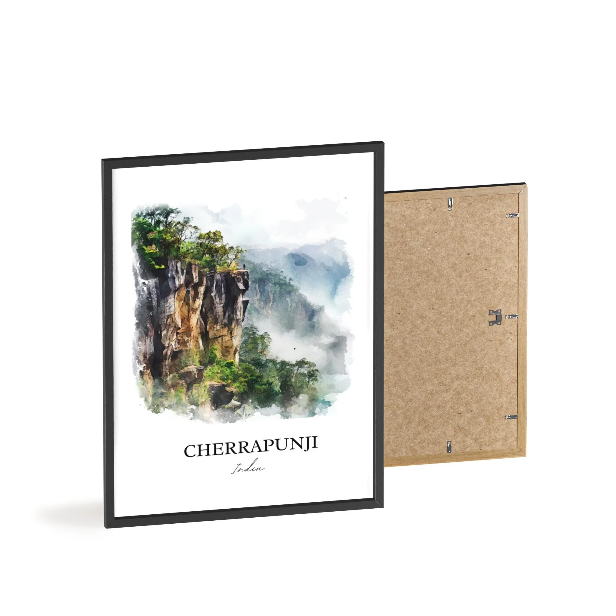 Cherrapunji, India – Watercolor Art Print - Image 8