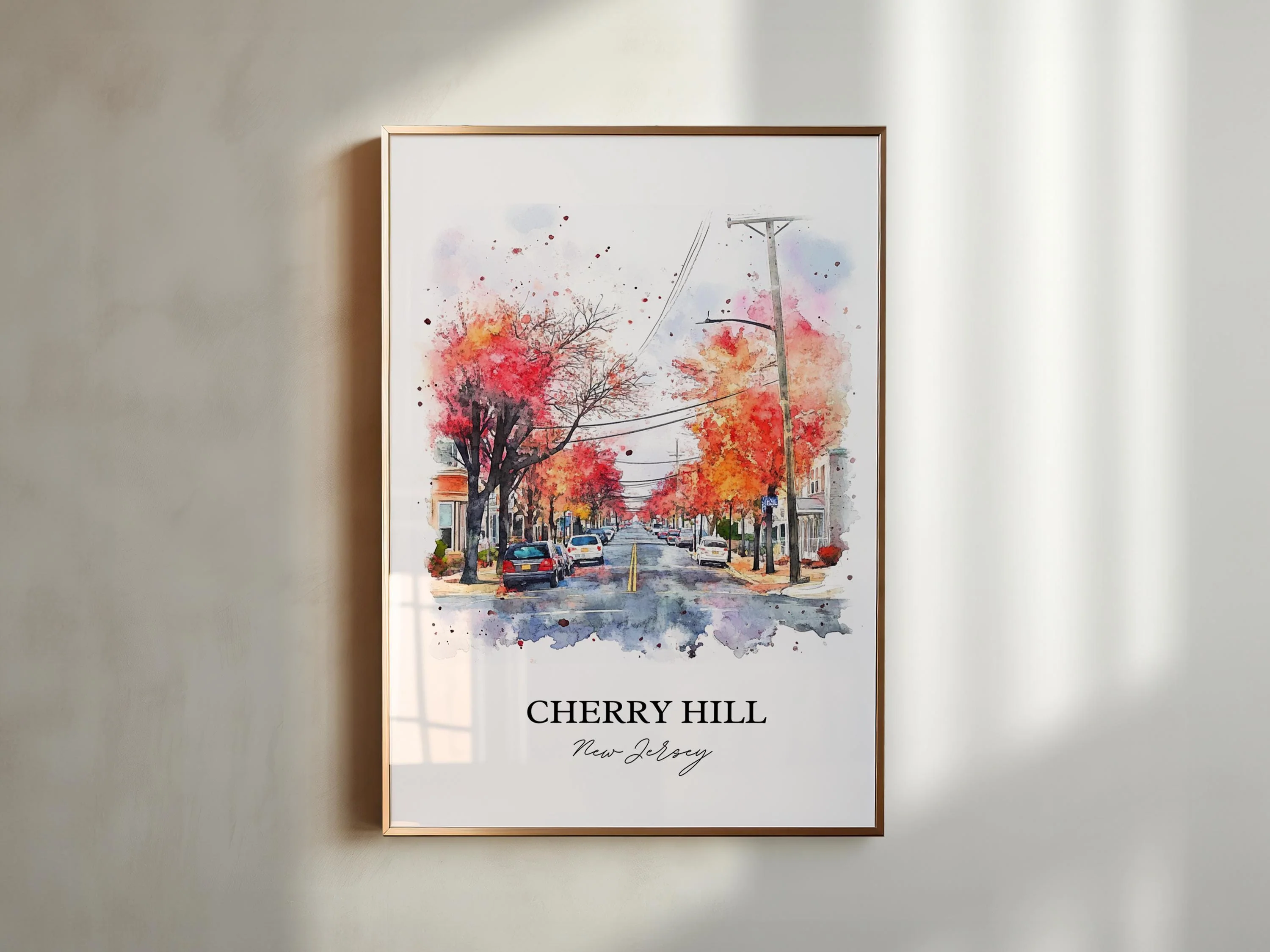 Cherry Hill, USA – Watercolor Art Print - Image 5