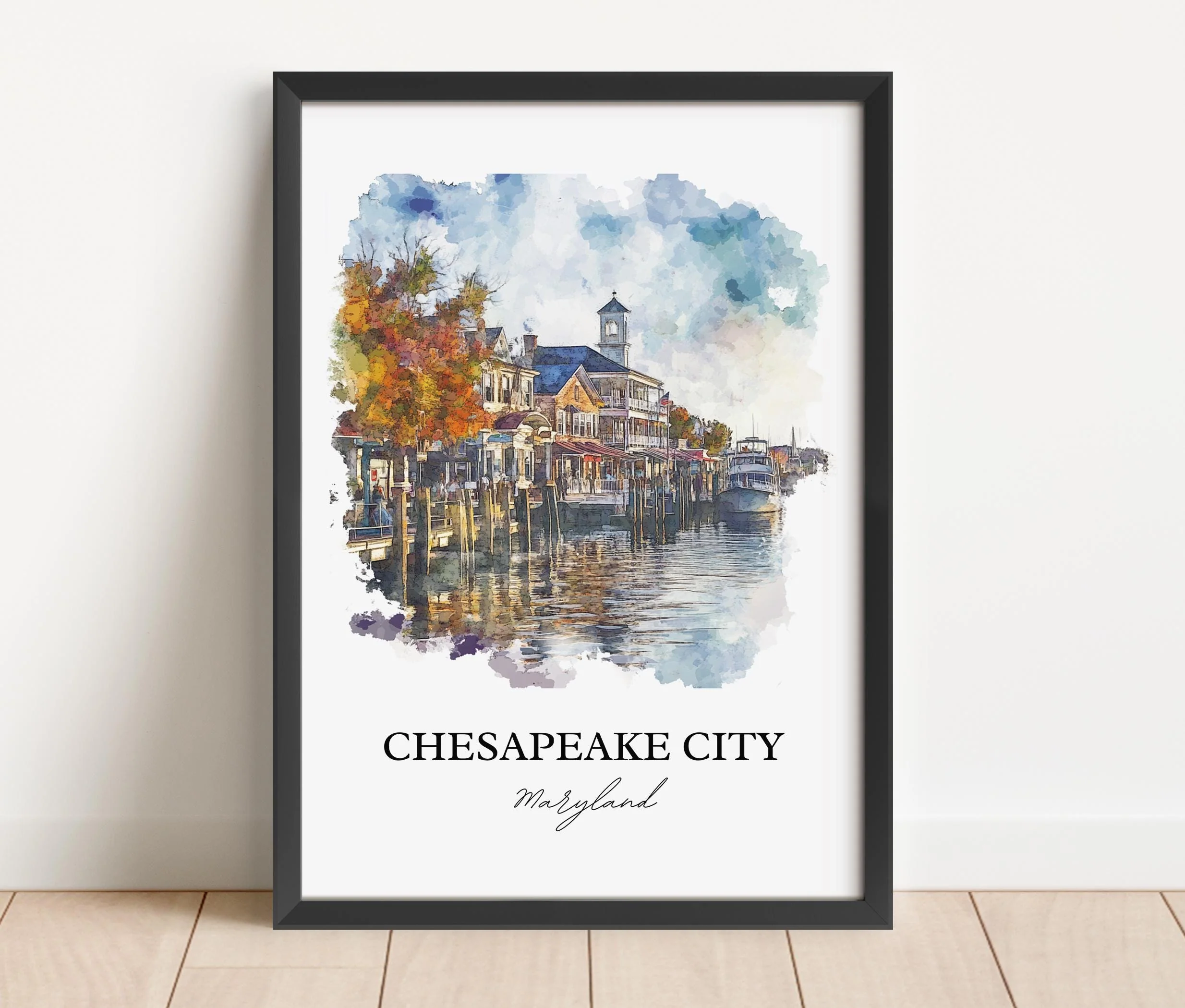 Chesapeake City, Maryland, USA – Watercolor Art Print - Image 5