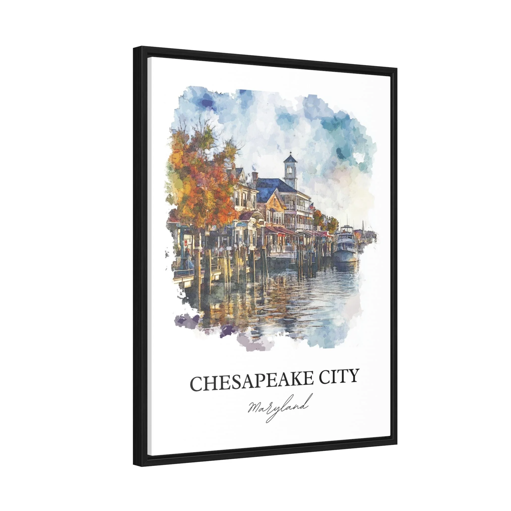 Chesapeake City, Maryland, USA – Watercolor Art Print - Image 8