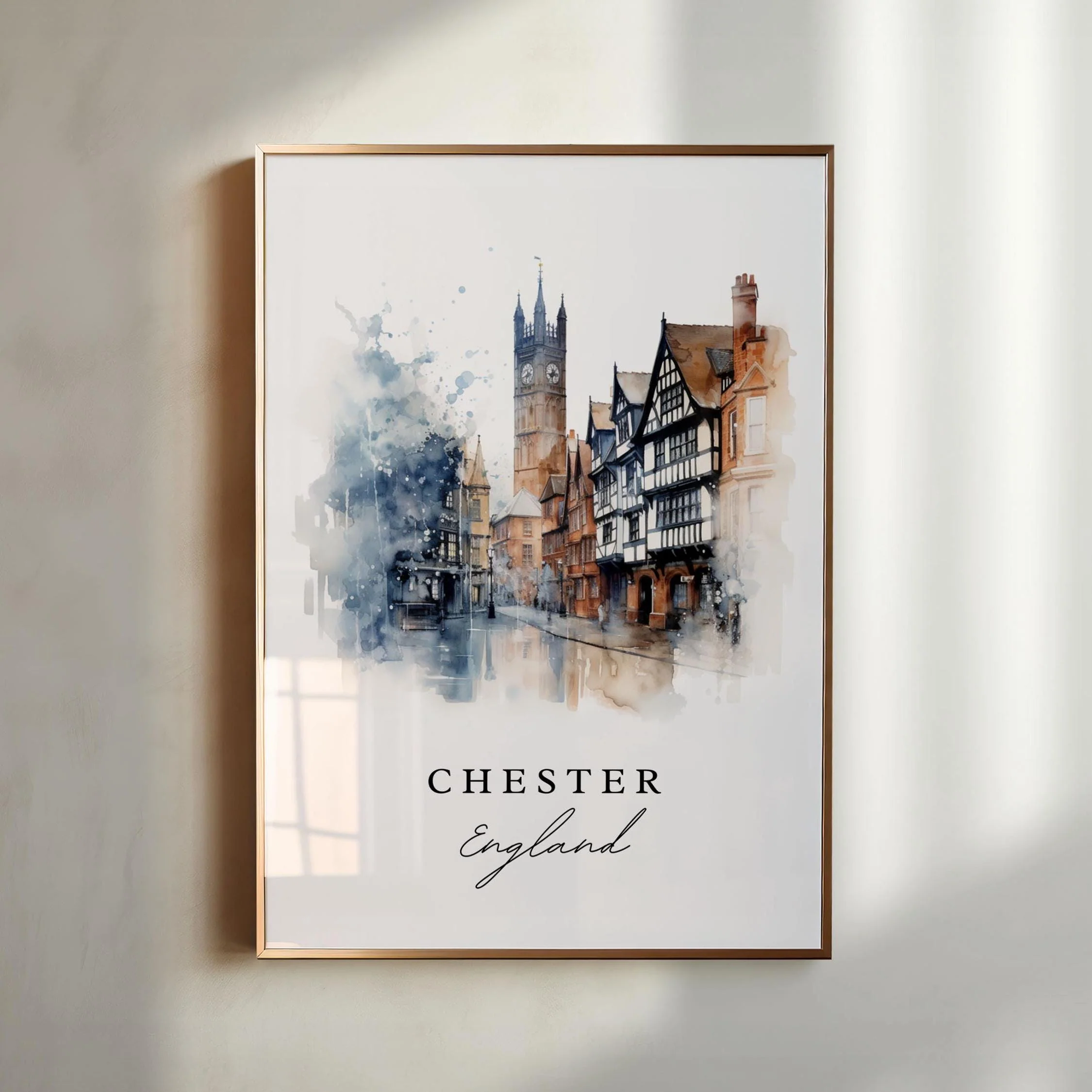 Chester, England – Watercolor Art Print - Image 2
