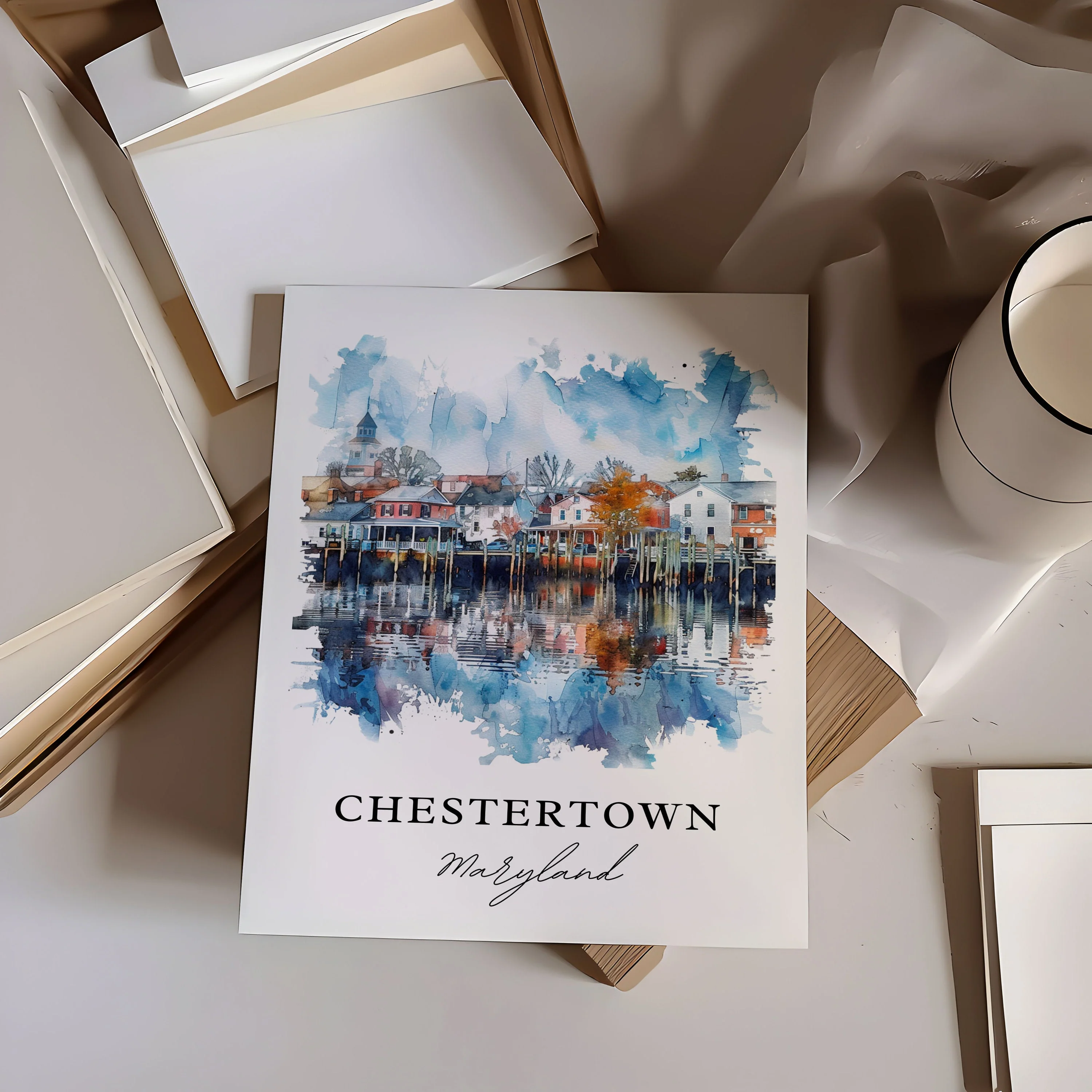 Chestertown, Maryland – Watercolor Art Print - Image 3