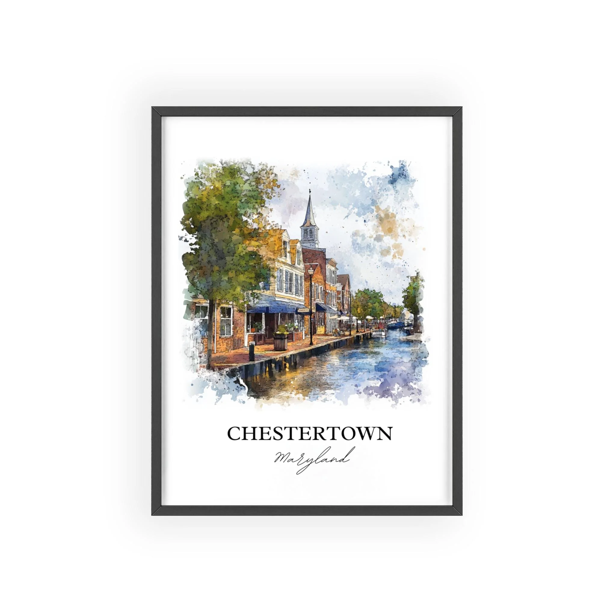 Chestertown, Maryland, USA – Watercolor Art Print