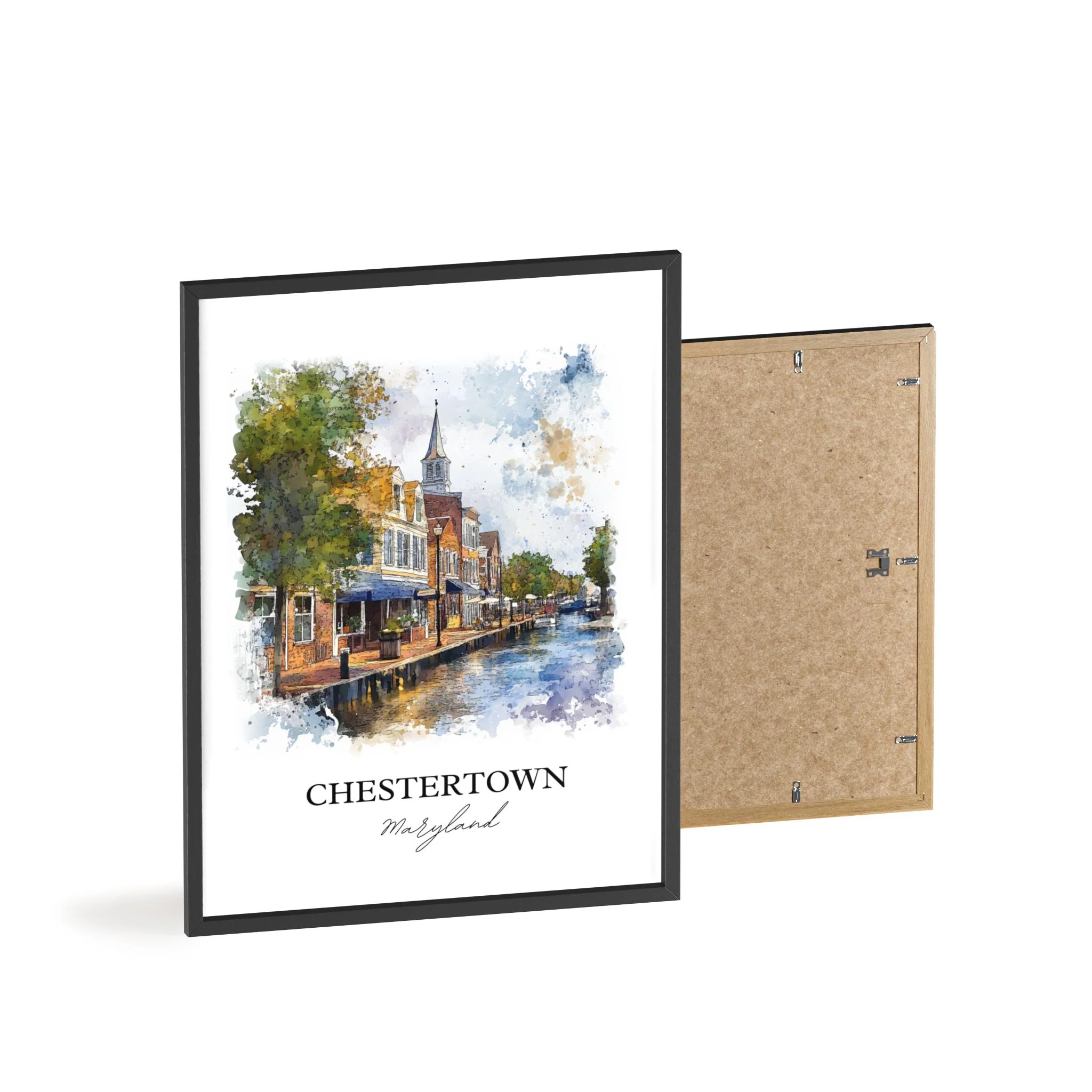 Chestertown, Maryland, USA – Watercolor Art Print - Image 2