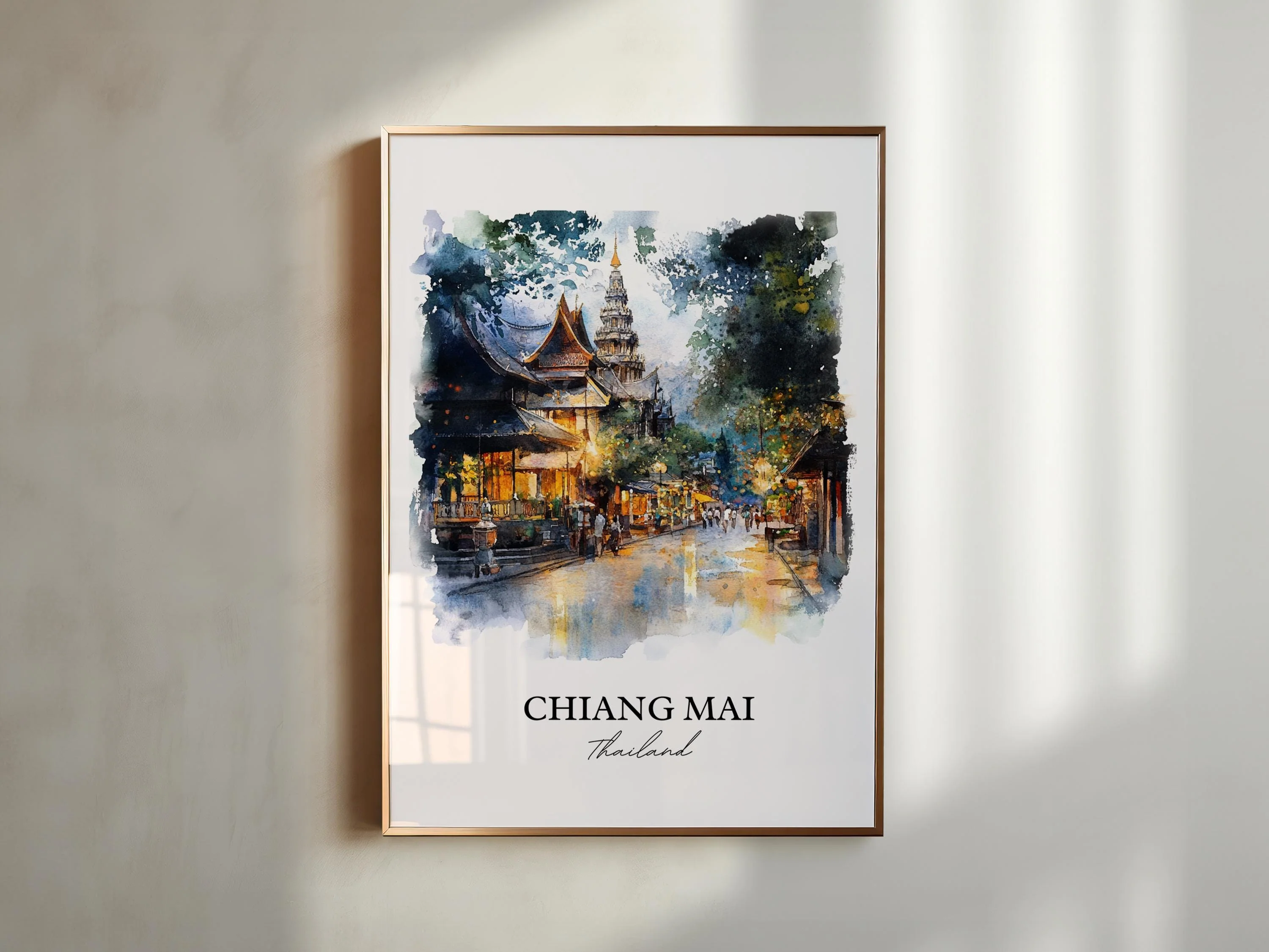 Chiang Mai, Thailand – Watercolor Art Print - Image 6