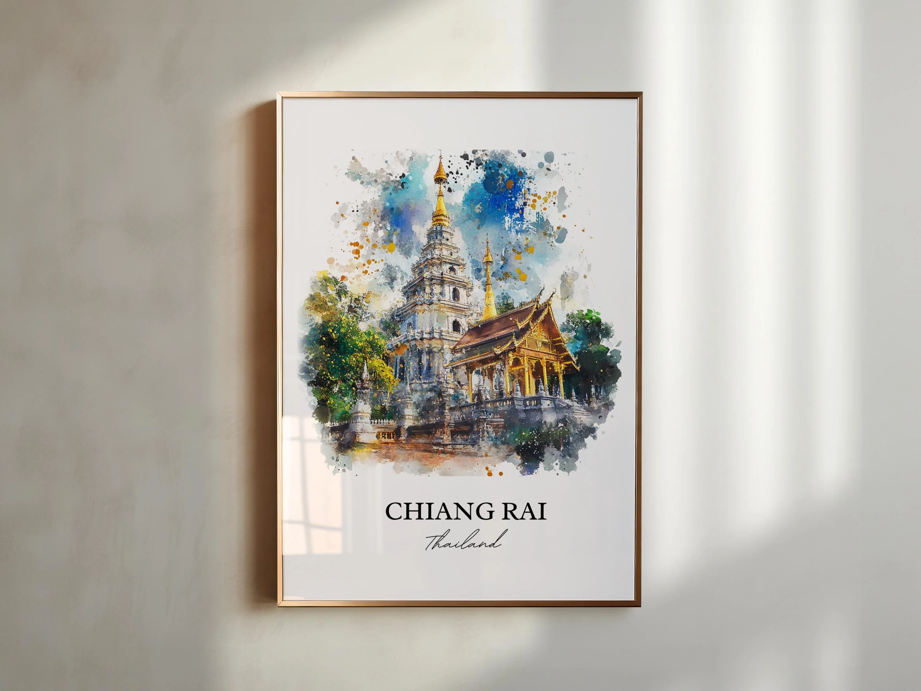 Chiang Rai, Thailand – Watercolor Art Print - Image 4