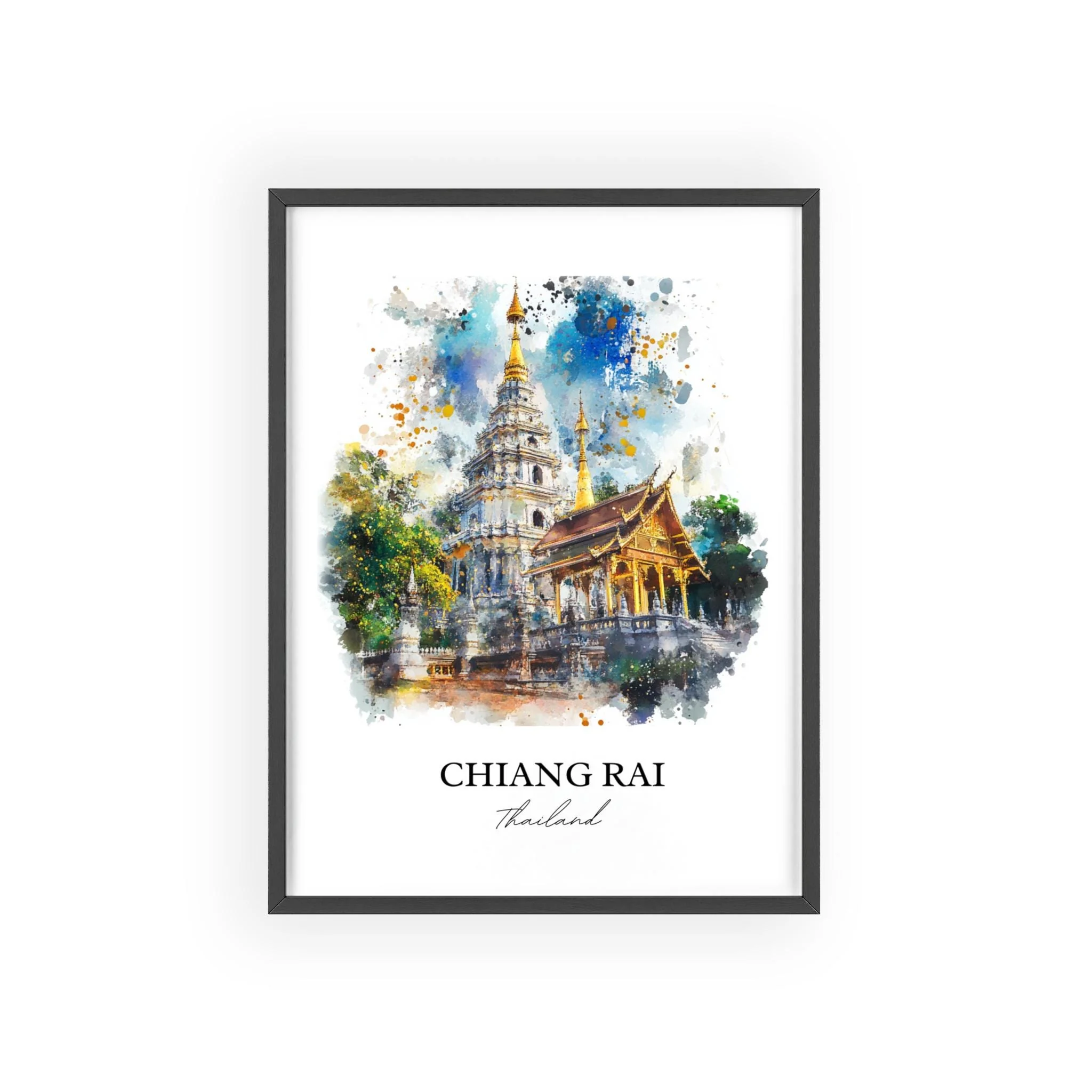 Chiang Rai, Thailand – Watercolor Art Print - Image 7
