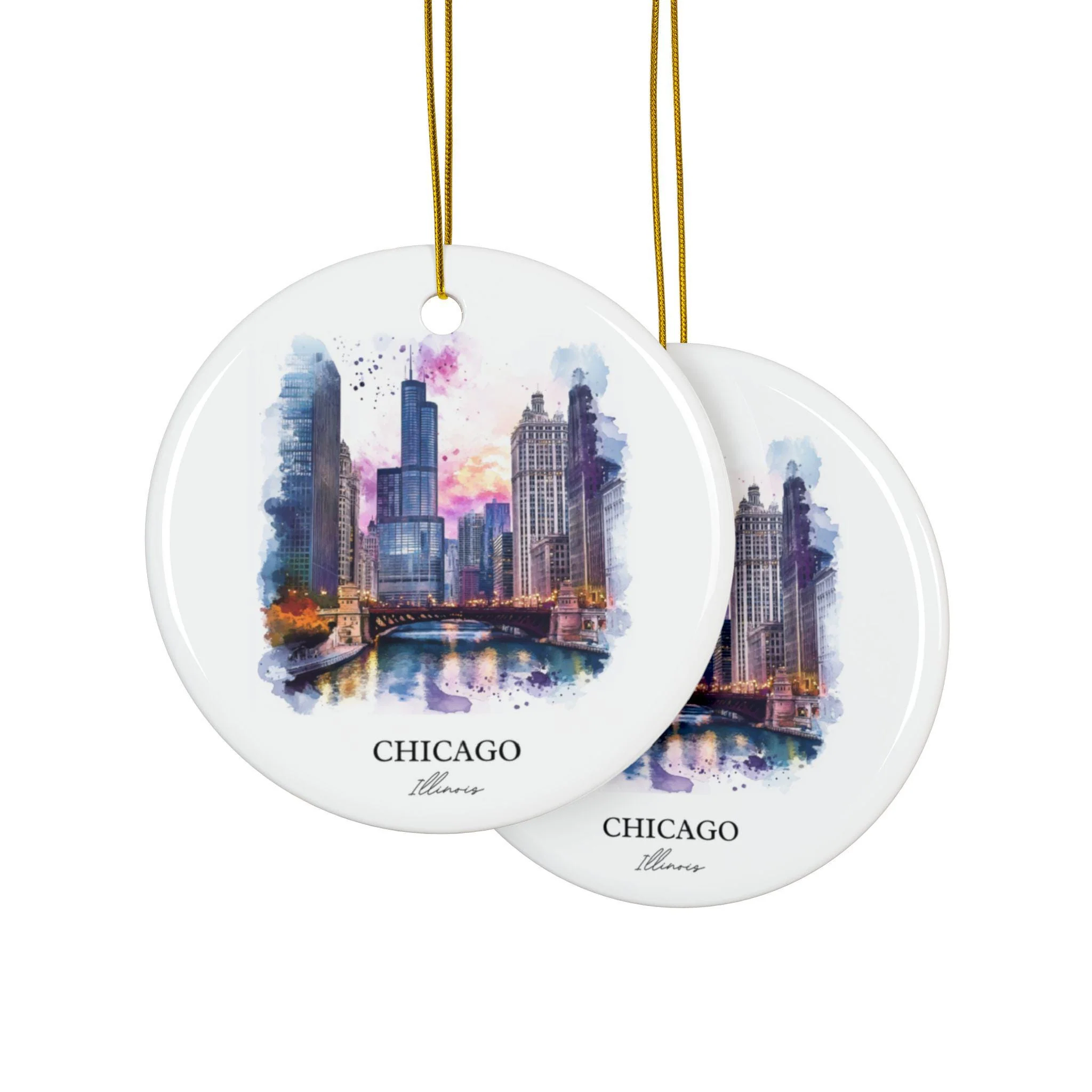 Chicago IL Ornament: Unique Chicago Souvenir, Chicago Illinois Xmas Decor, and Authentic Chicago IL Gift - Image 3