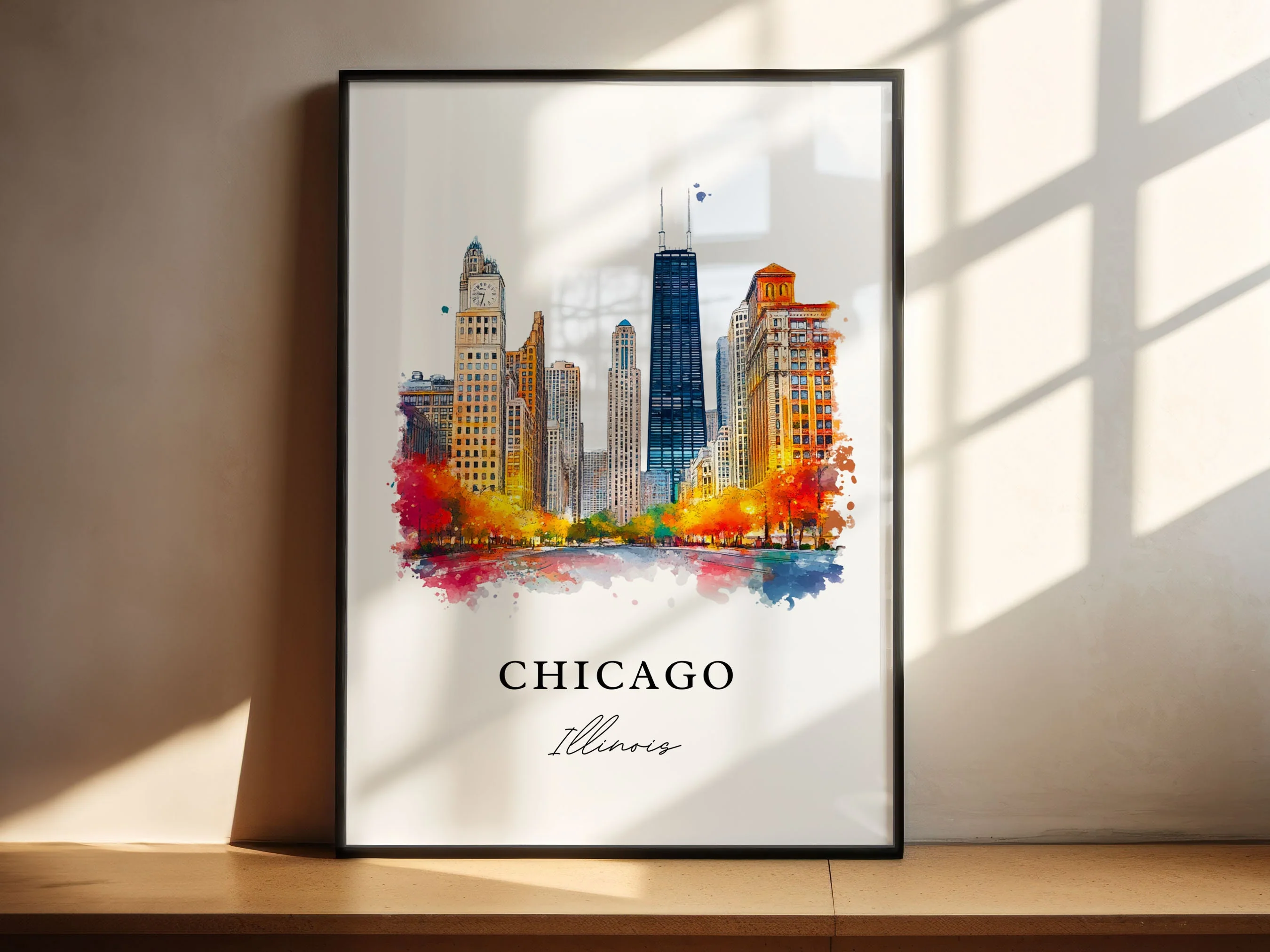 Chicago, USA – Watercolor Art Print - Image 4