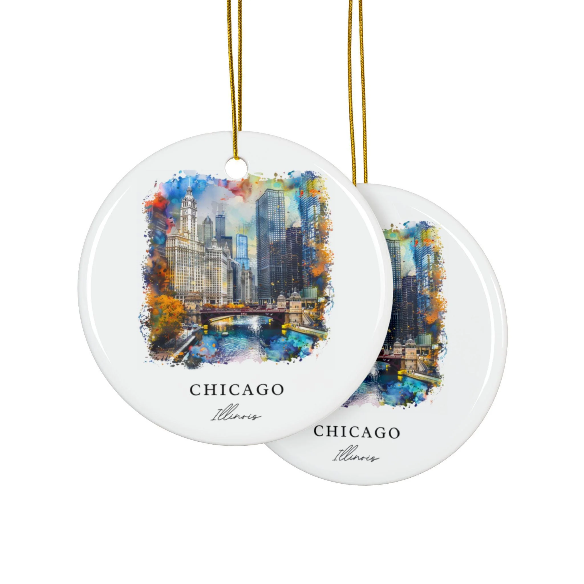 Chicago River Ornament: Unique Chicago Souvenir, Chicago IL Decor, and Authentic Chicago Illinois Gift - Image 3