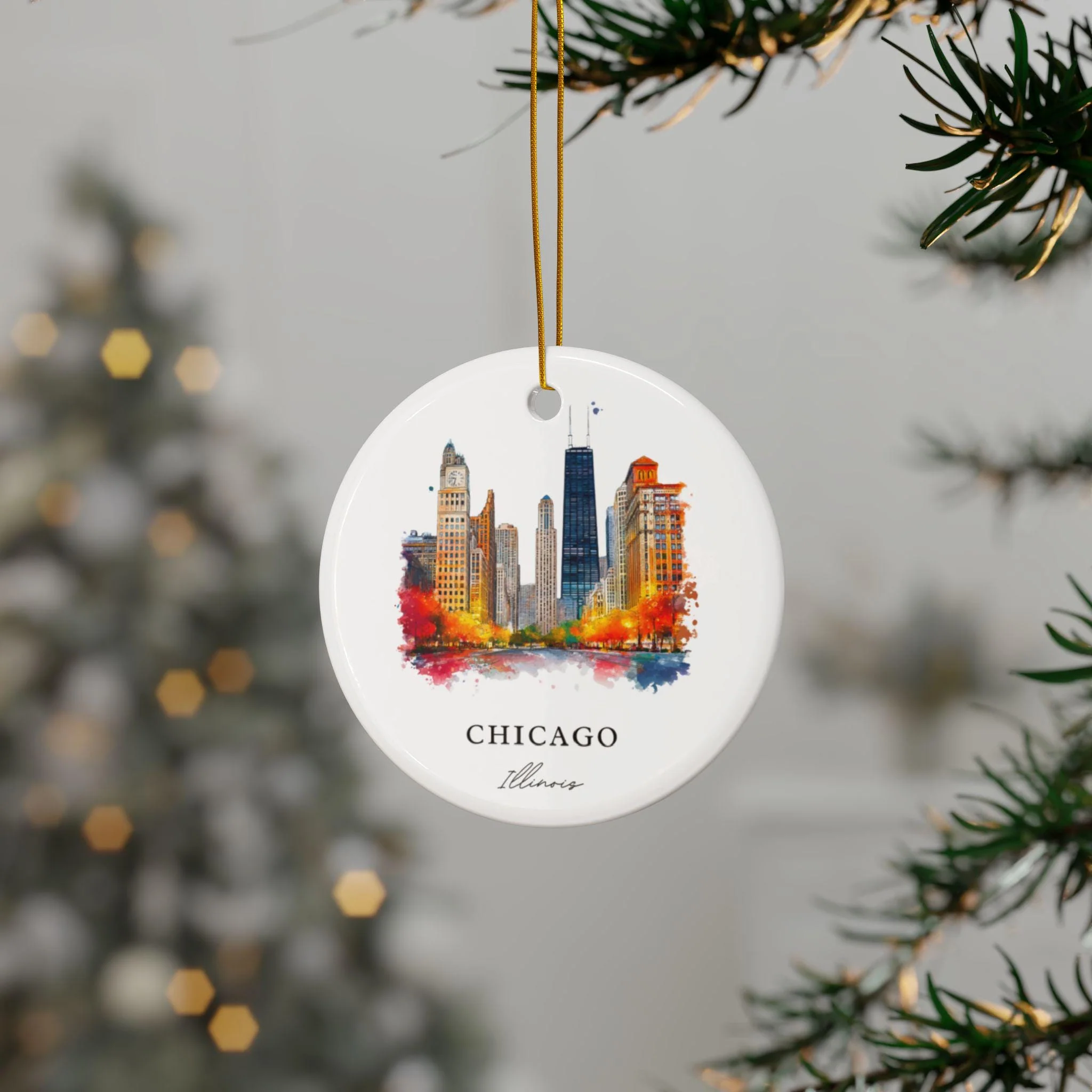 Chicago Skyline Ornament: Unique Chicago Souvenir, Chicago Decor, and Authentic Chicago Ilinois Gift - Image 3