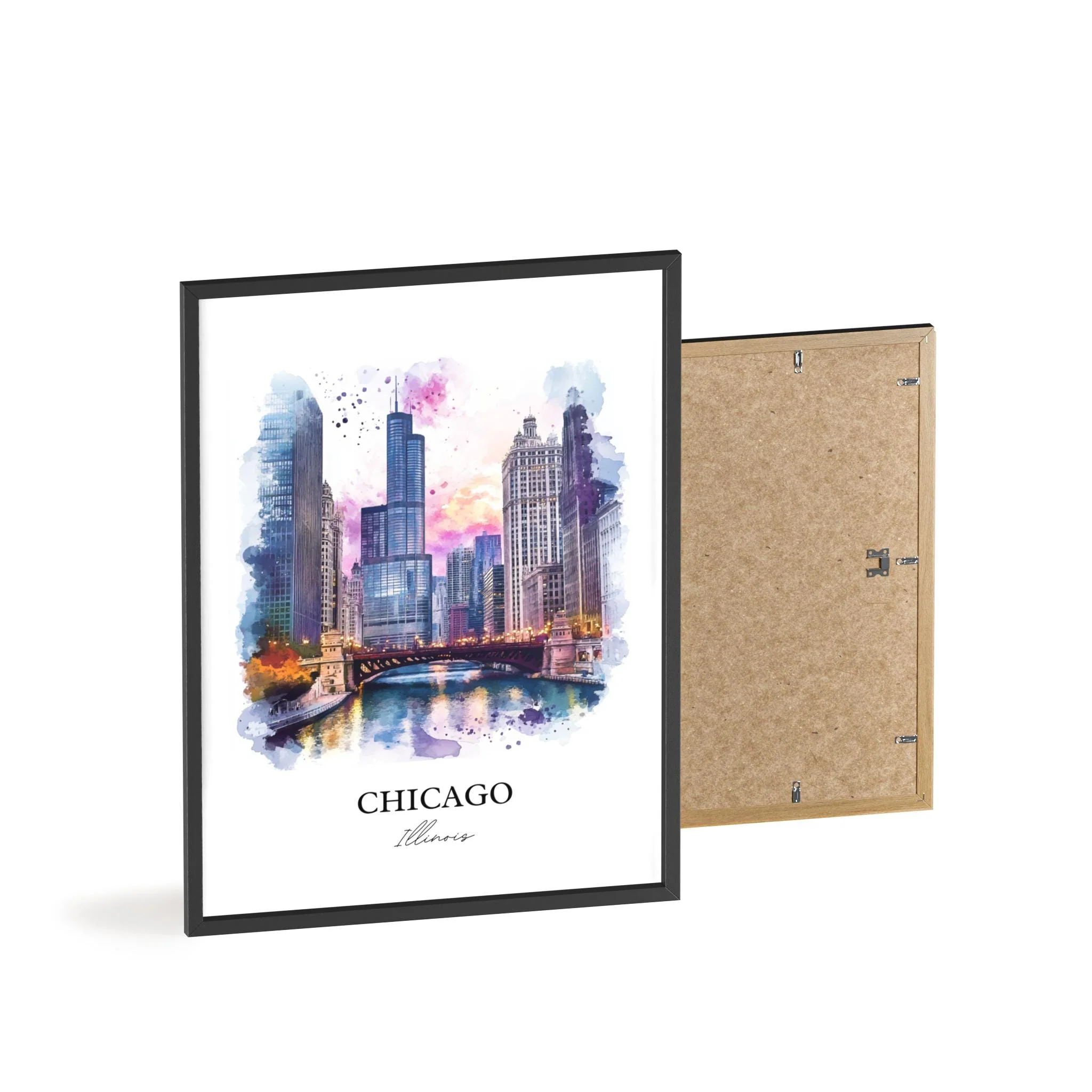 Chicago, Illinois, USA – Watercolor Art Print - Image 8