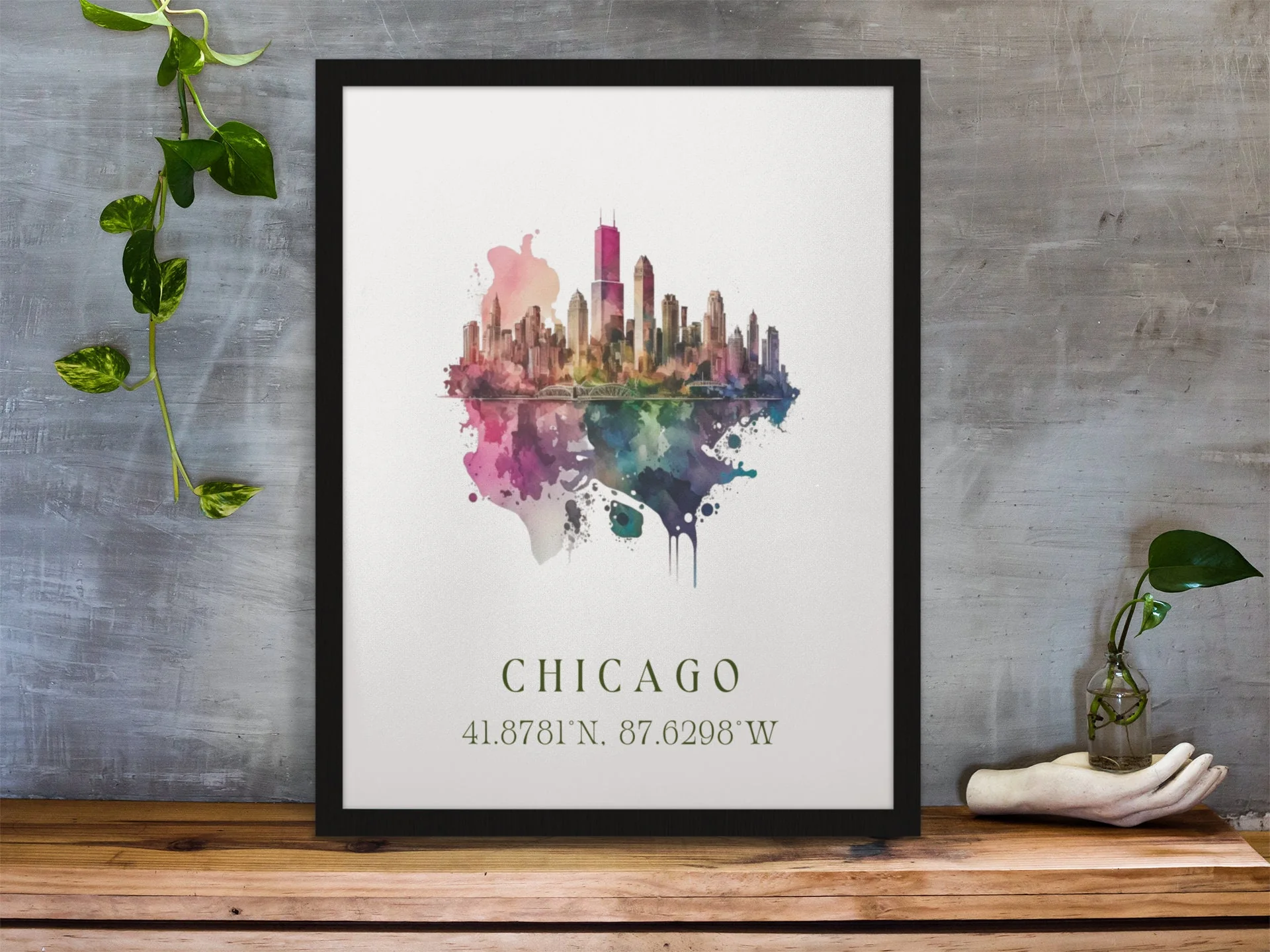 Chicago, Illinois – Watercolor Art Print - Image 4