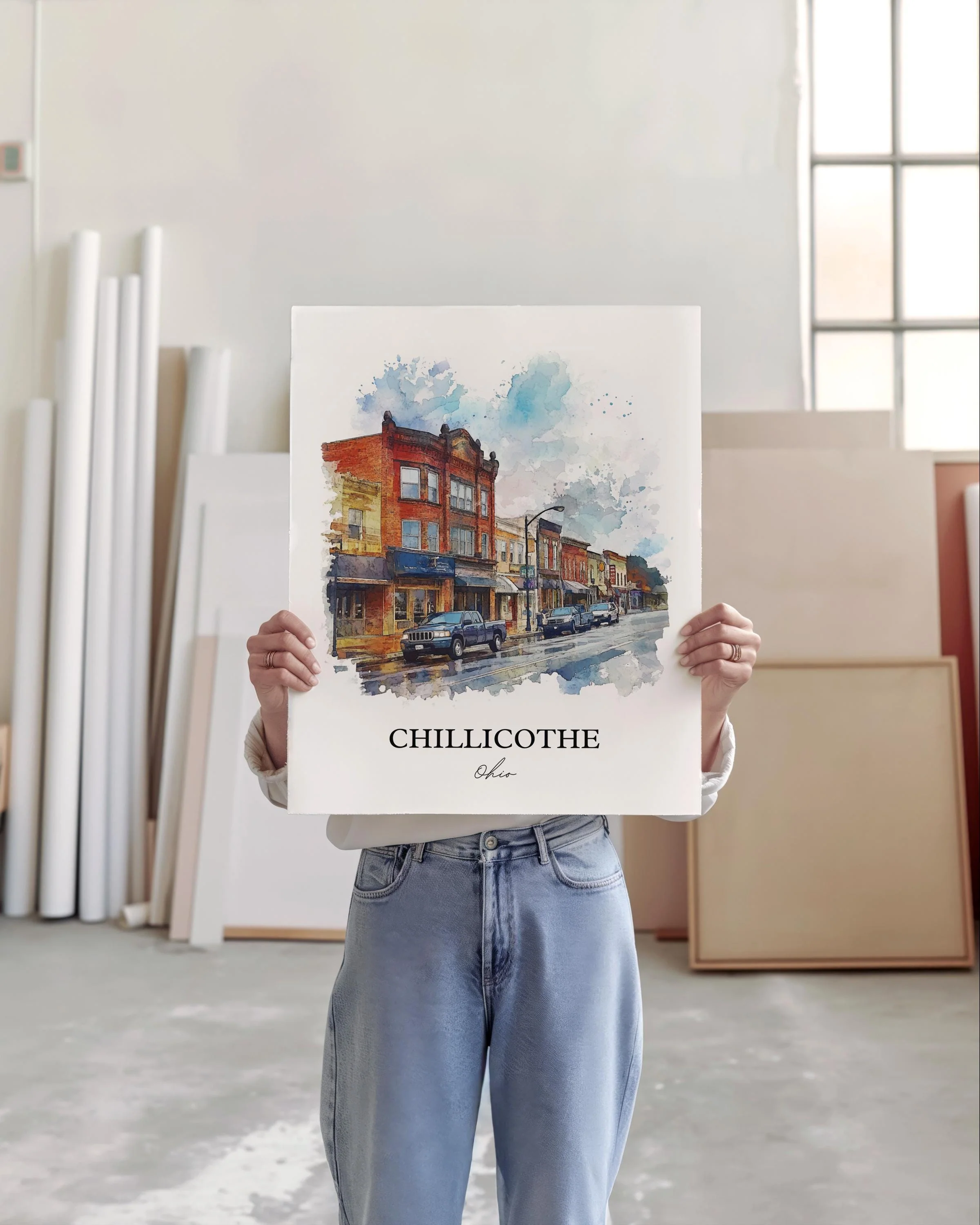 Chillicothe, Ohio, USA – Watercolor Art Print - Image 5
