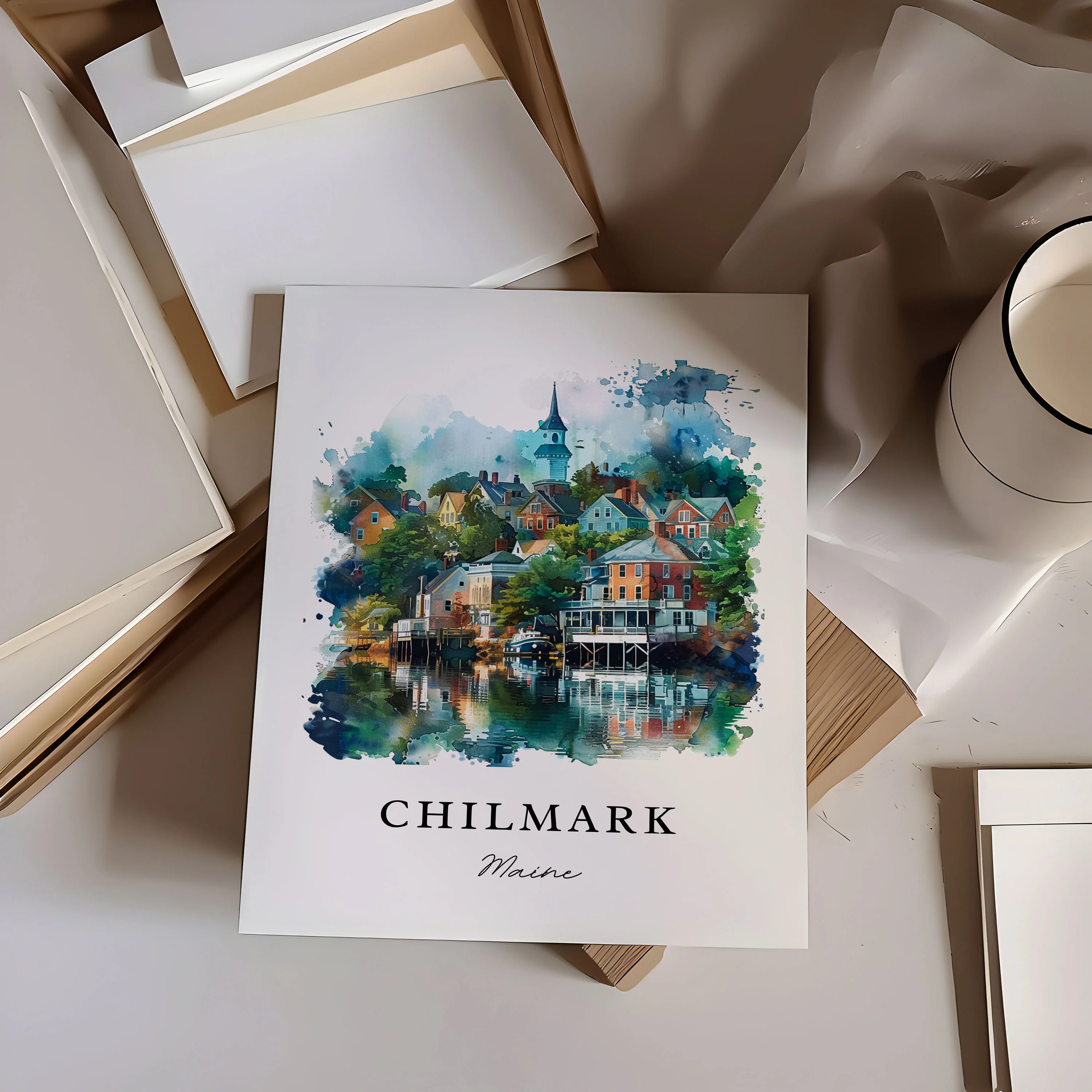 Chilmark, MA, USA – Watercolor Art Print - Image 2
