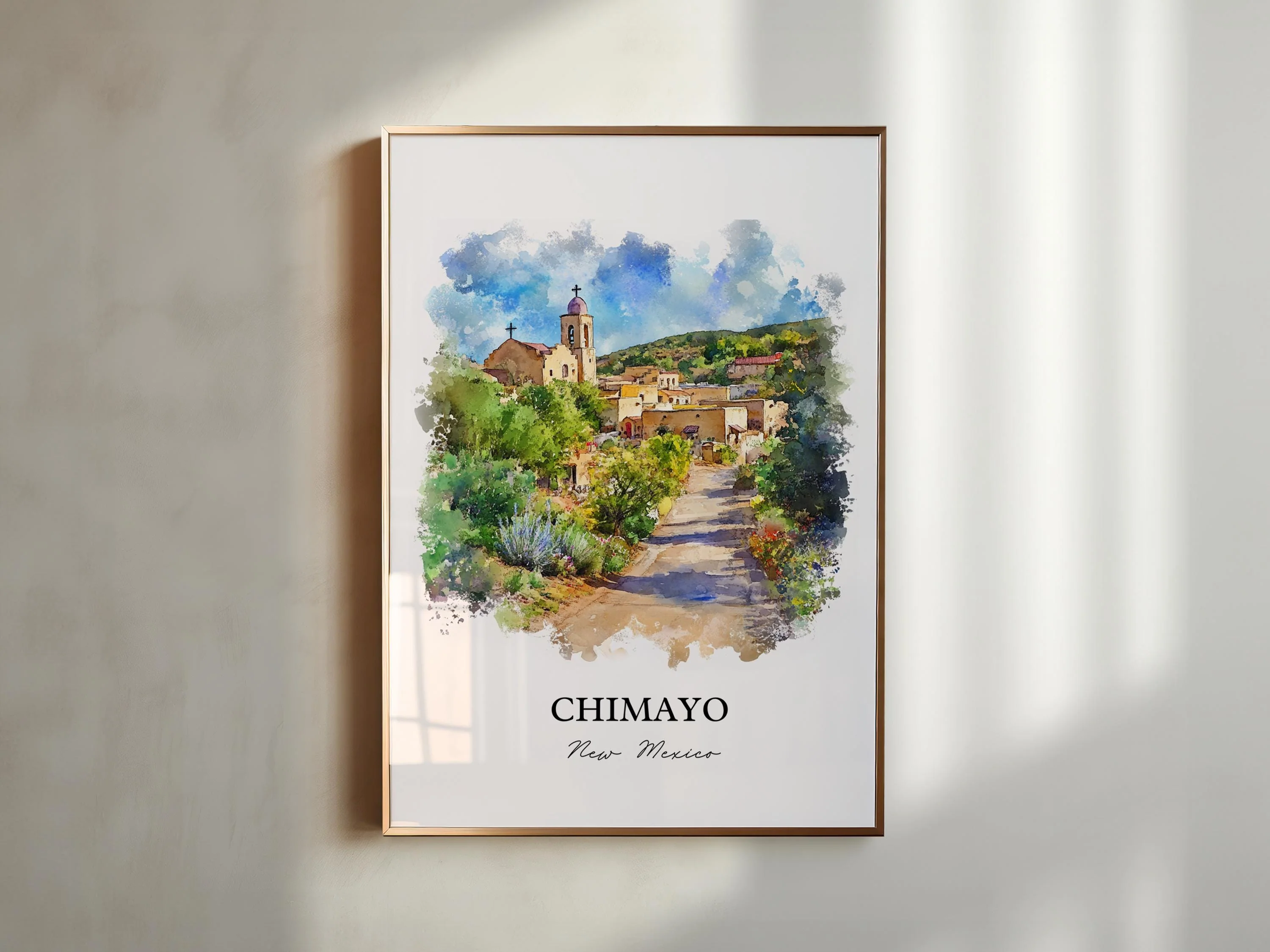 Chimayo, New Mexico, USA – Watercolor Art Print - Image 3