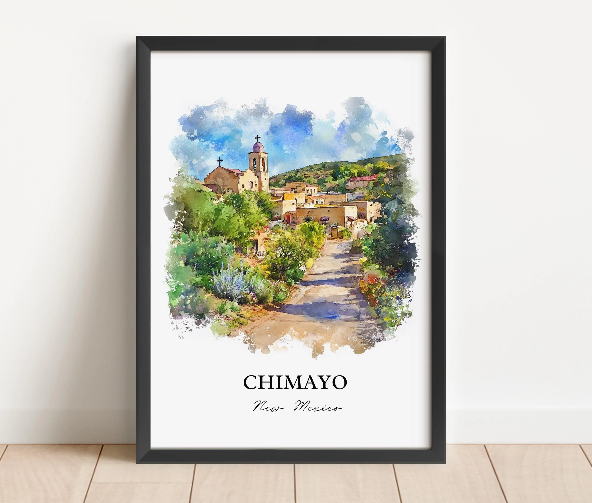 Chimayo, New Mexico, USA – Watercolor Art Print - Image 6