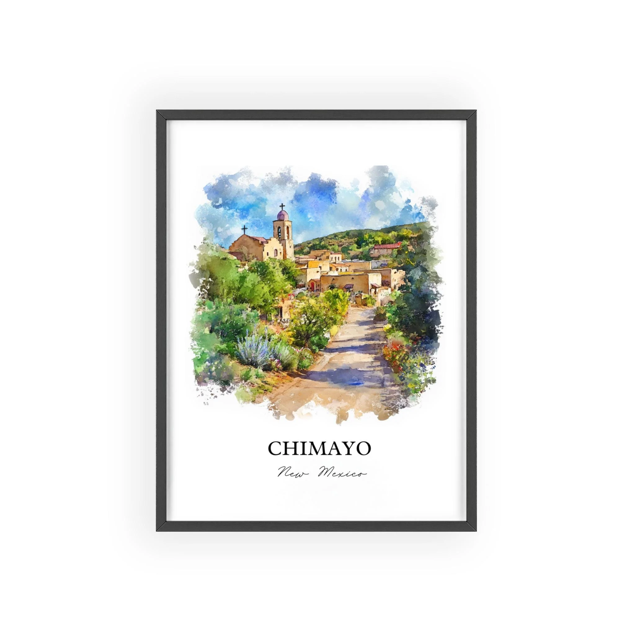 Chimayo, New Mexico, USA – Watercolor Art Print - Image 7