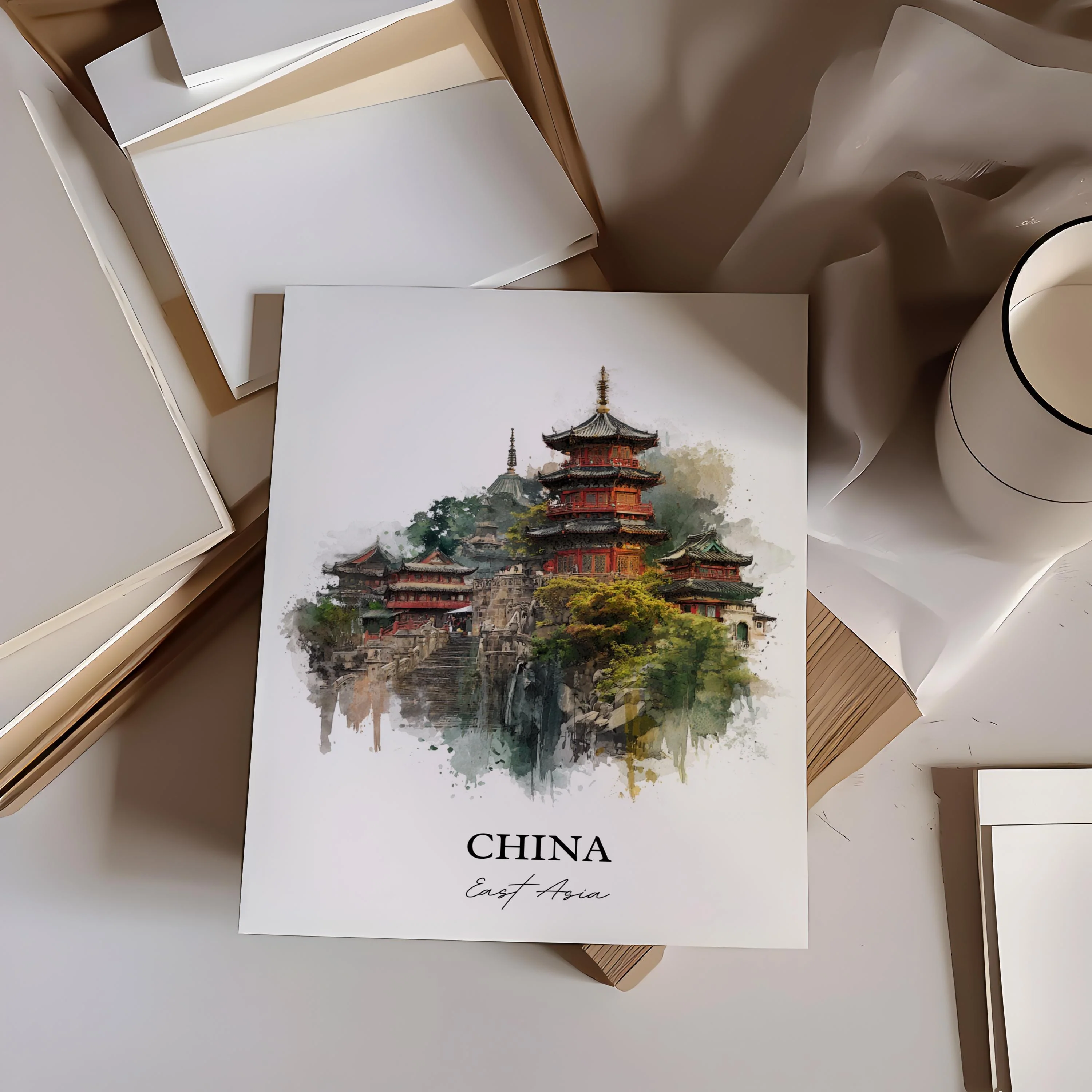 China, China – Watercolor Art Print - Image 6