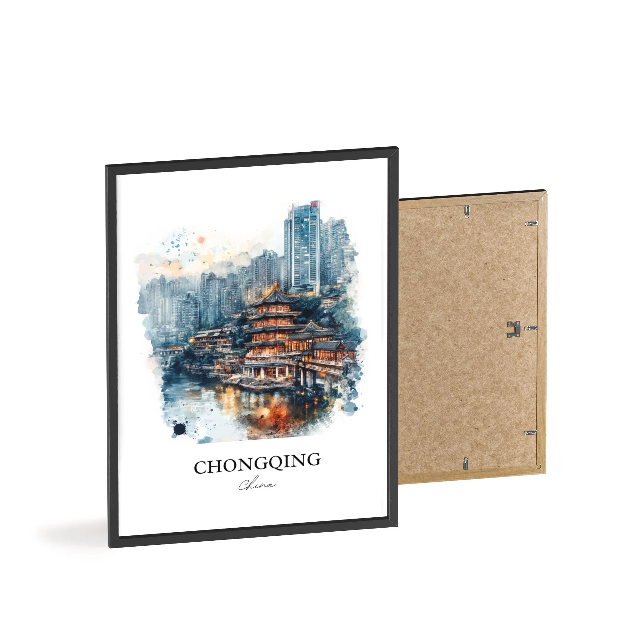 Chongqing, China – Watercolor Art Print of Yangtze River - Image 8