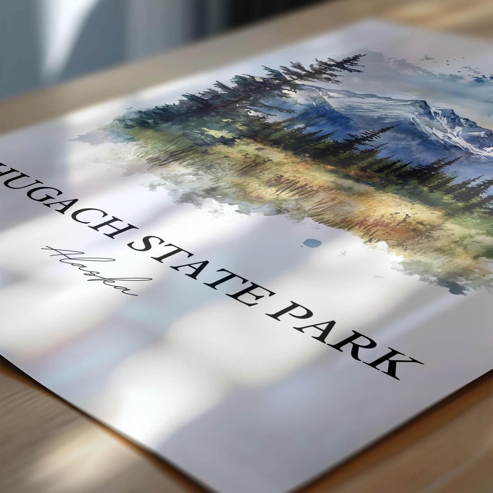 Chugach State Park, Alaska Watercolor Art Print - Image 3