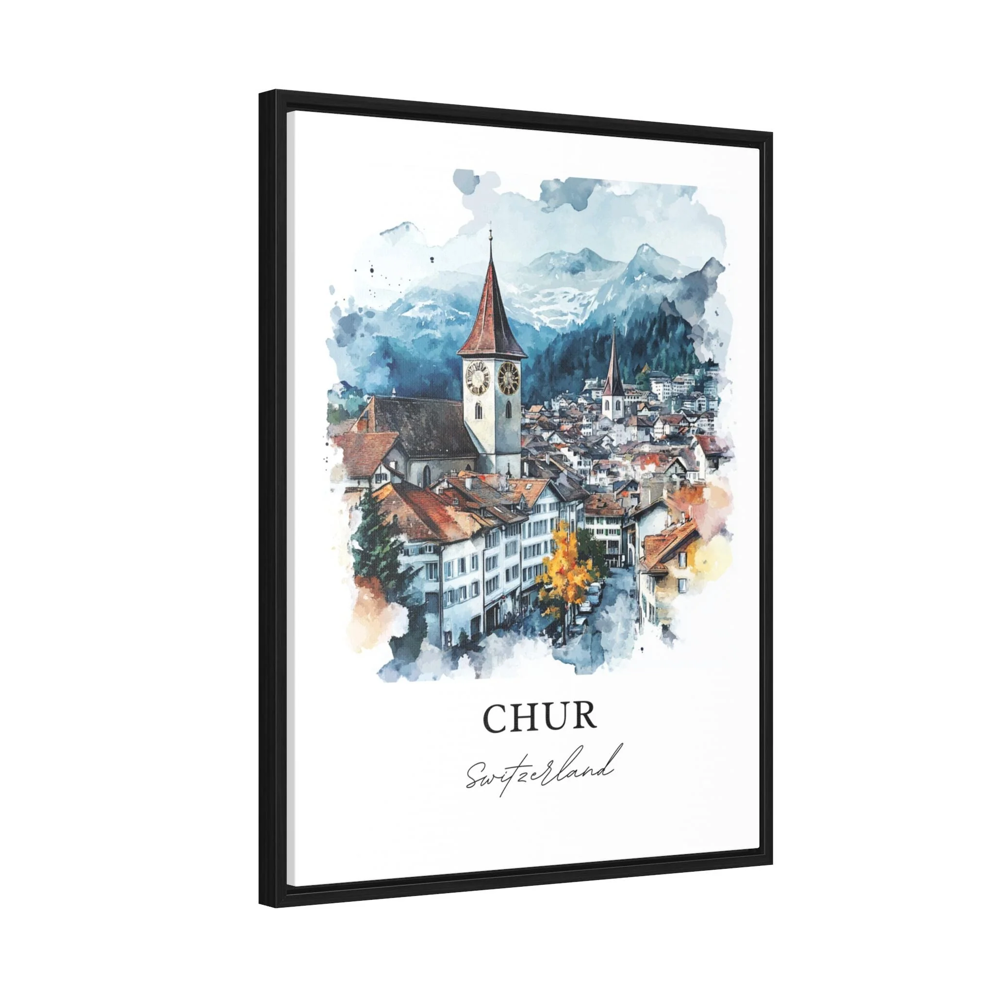 Chur, Switzerland – Watercolor Art Print - Image 7