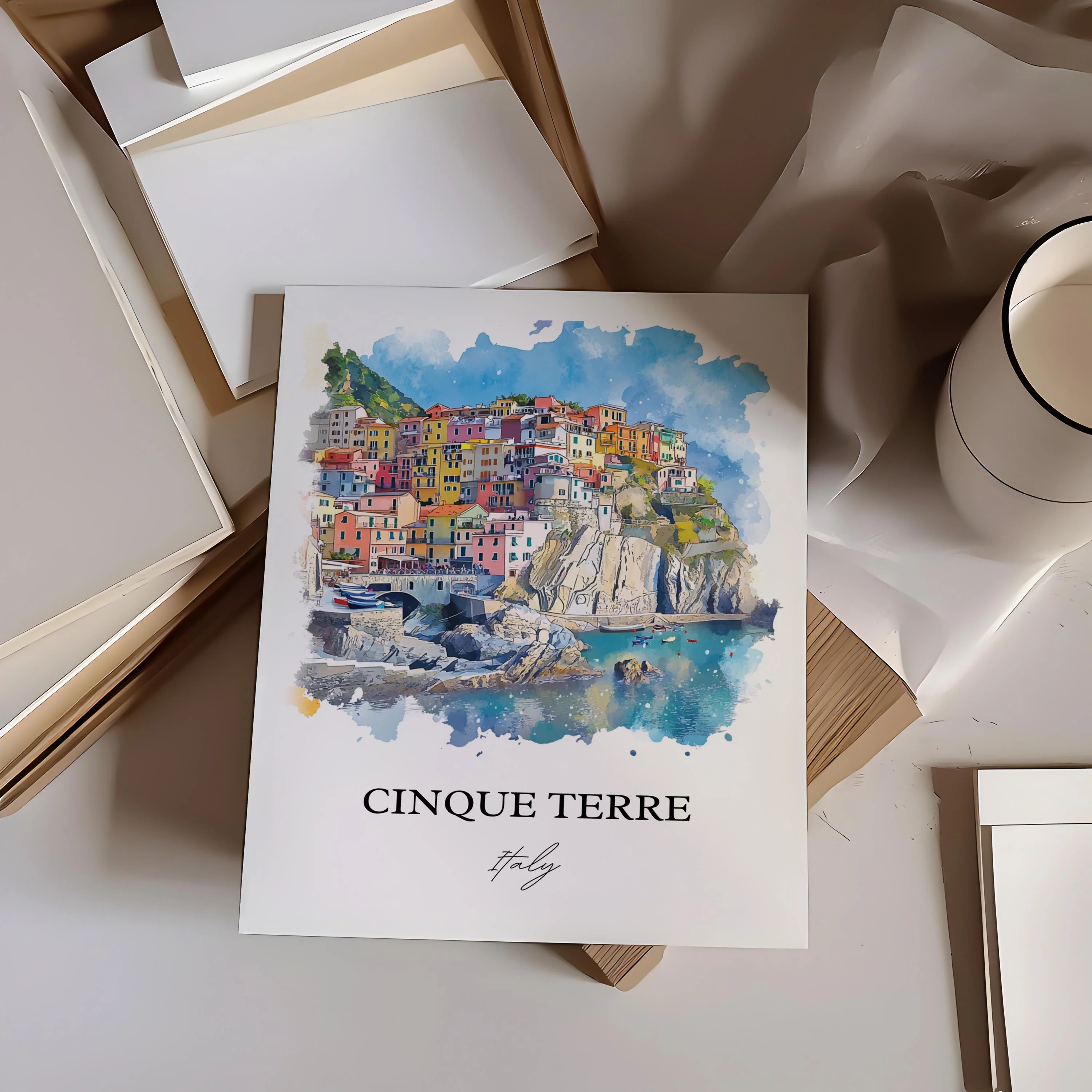 Cinque Terre, Italy – Watercolor Art Print - Image 3