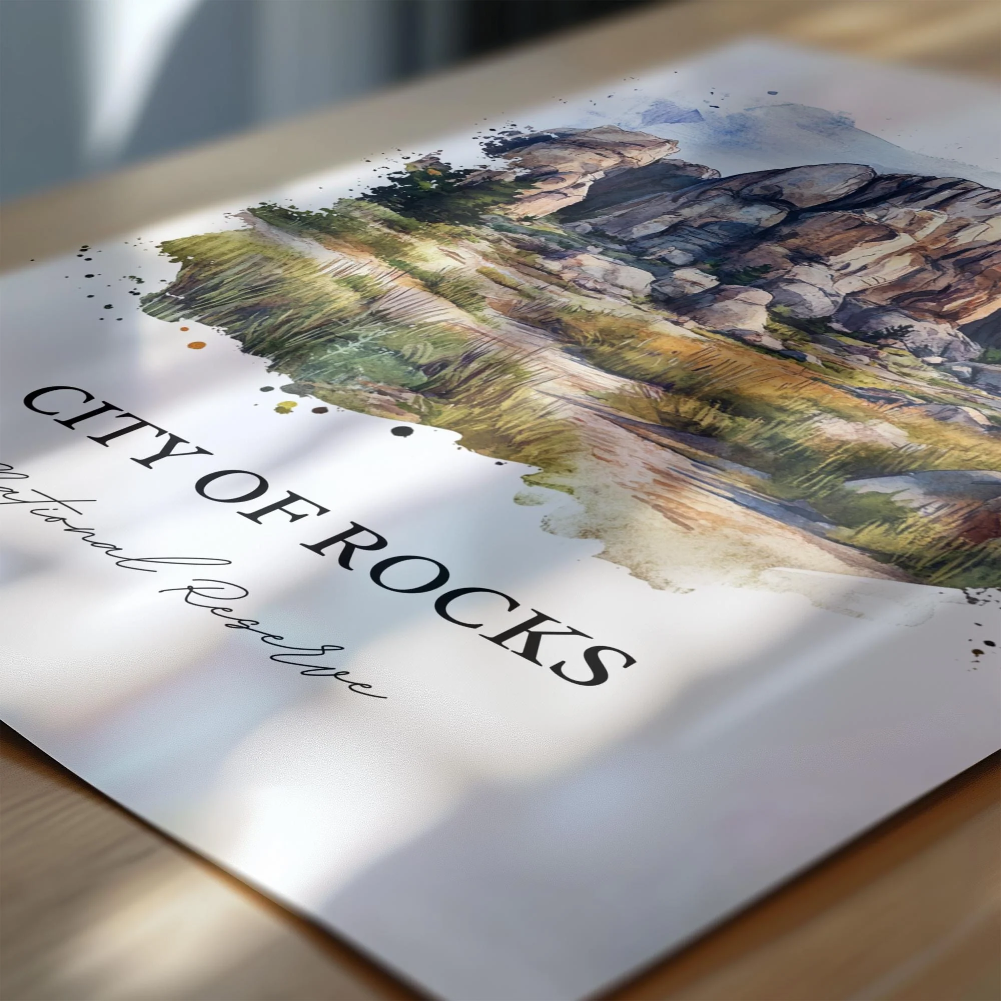 City of Rocks, Idaho, Idaho – Watercolor Art Print - Image 2