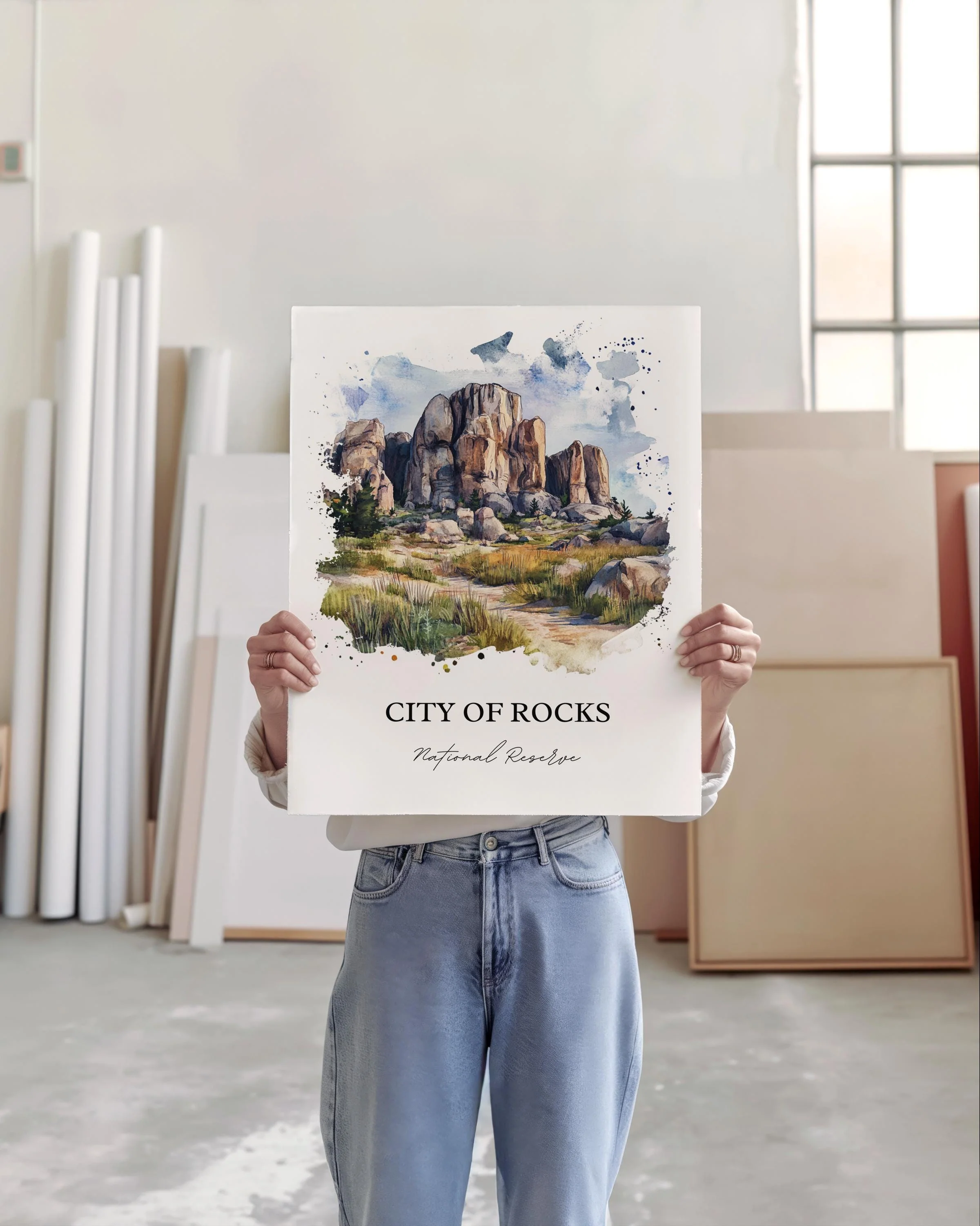 City of Rocks, Idaho, Idaho – Watercolor Art Print - Image 3