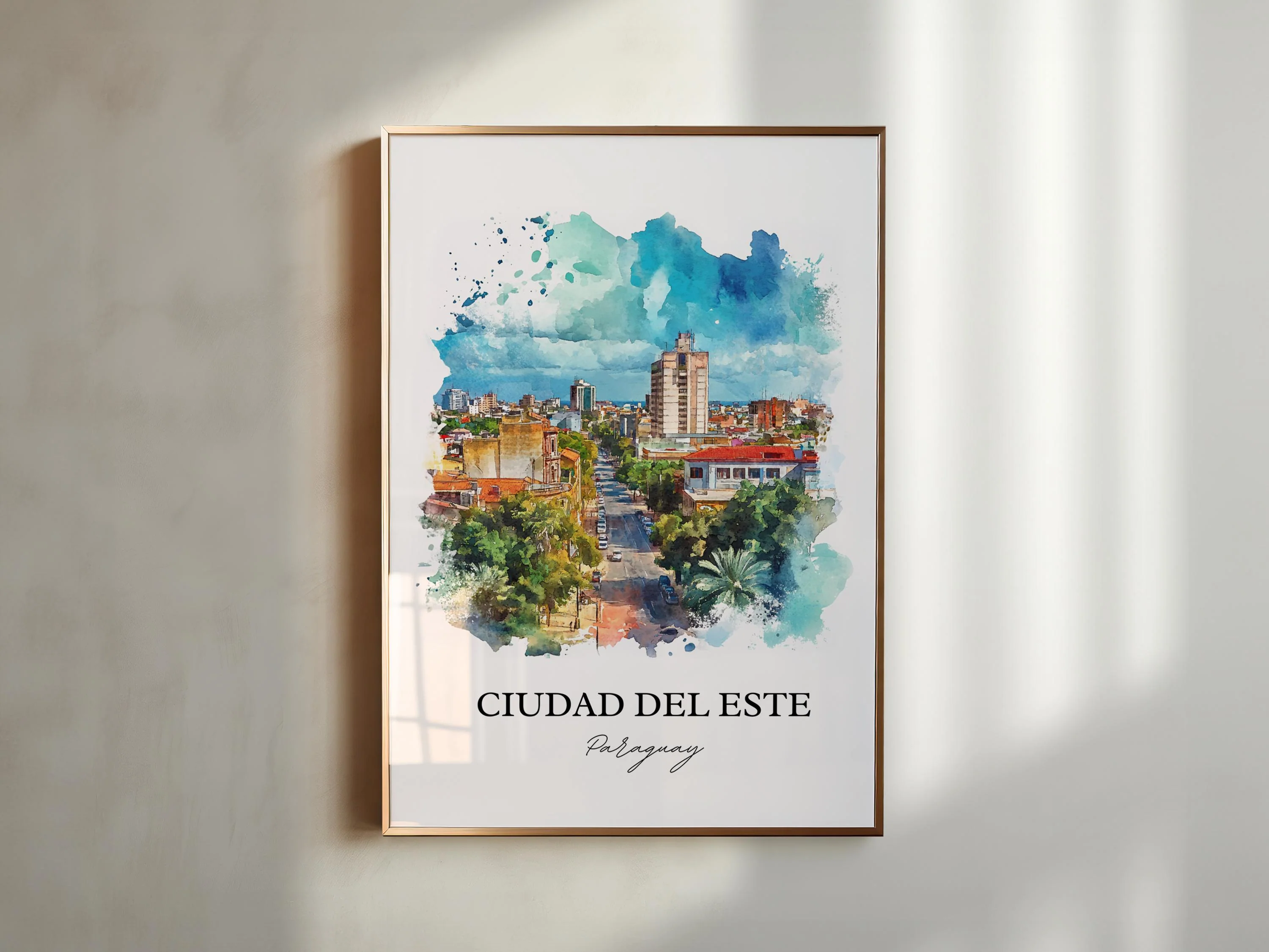 Ciudad del Este, Paraguay – Watercolor Art Print - Image 6