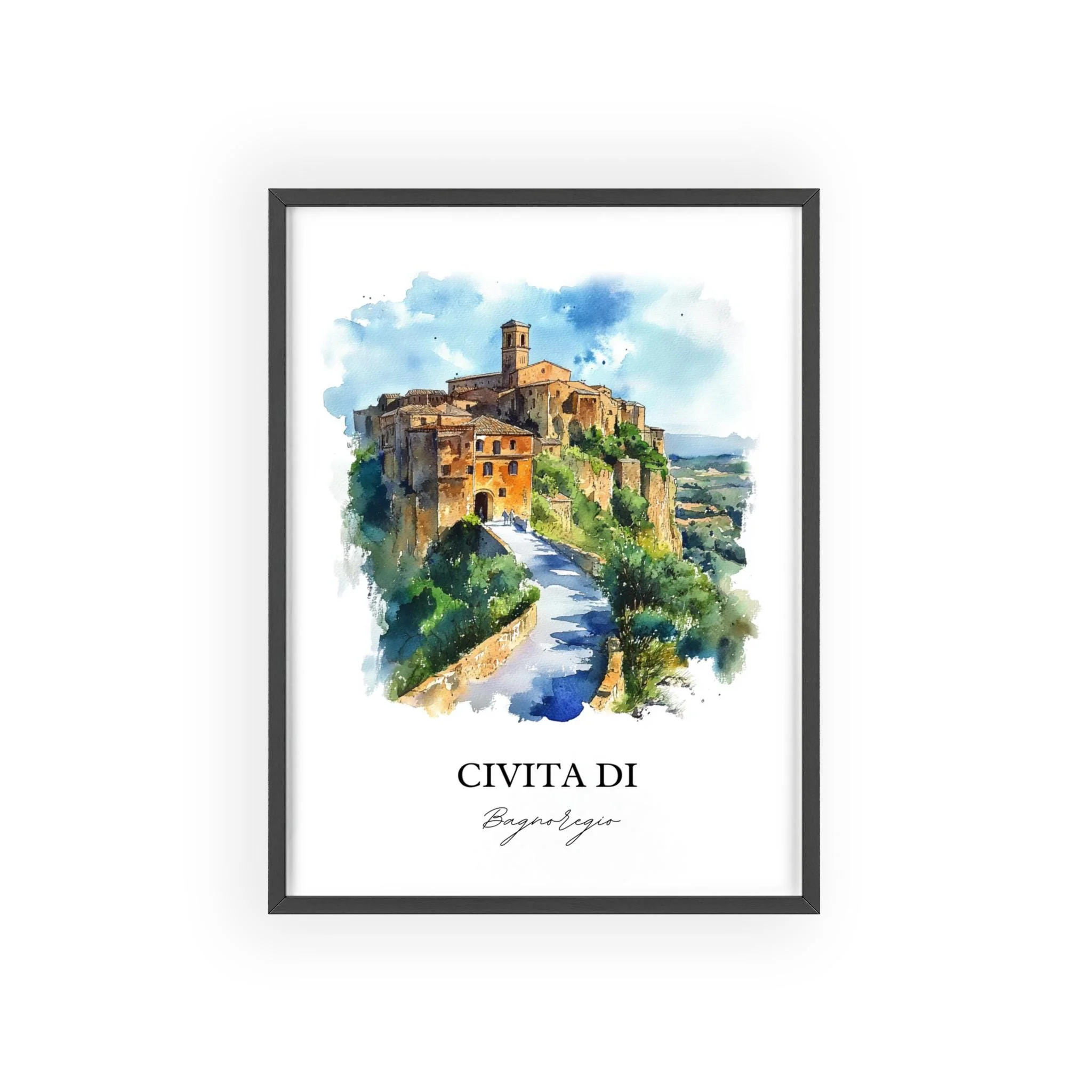 Civita di Bagnoregio, Italy – Watercolor Art Print - Image 7