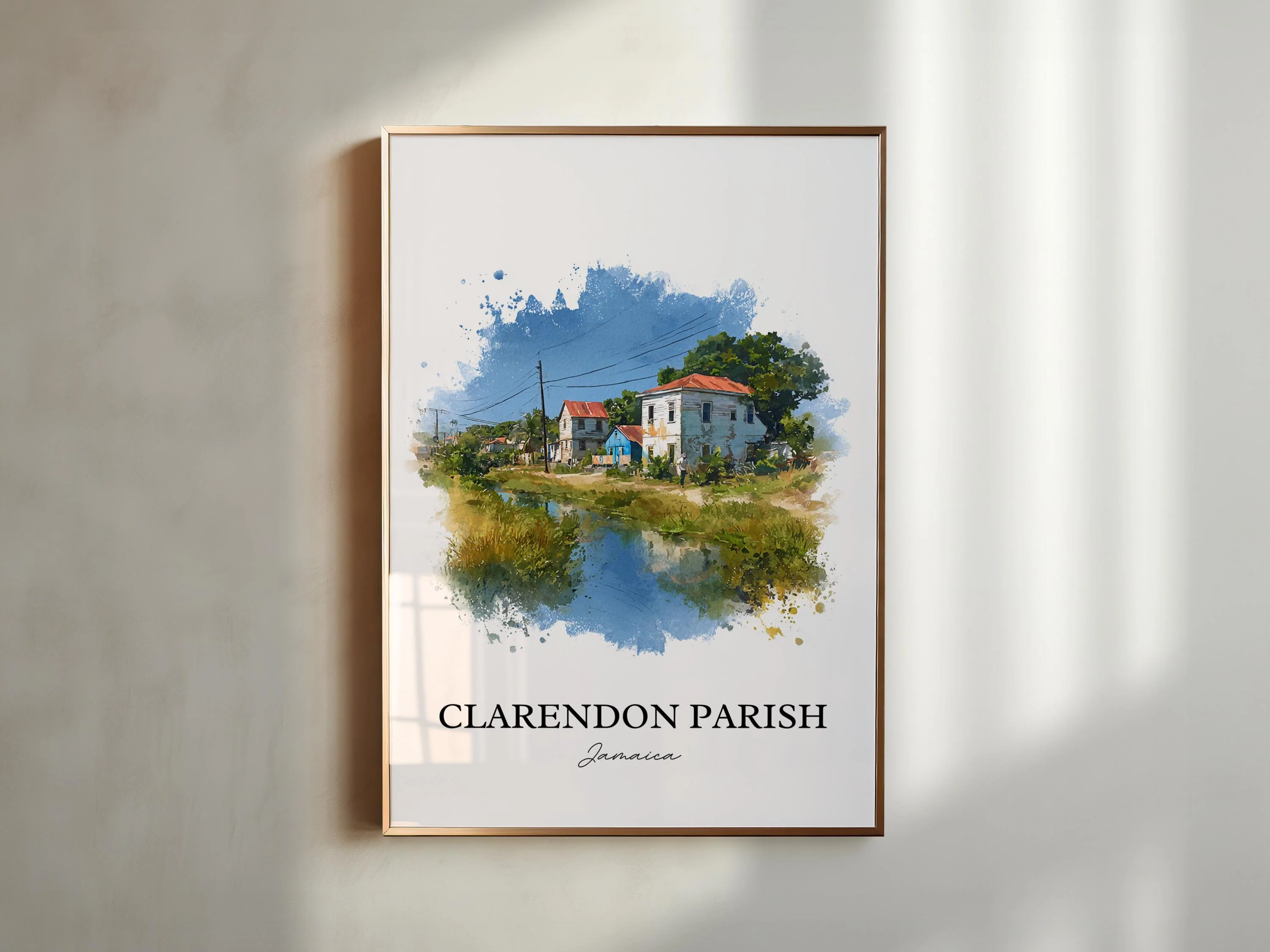 Clarendon, Jamaica – Watercolor Art Print - Image 3