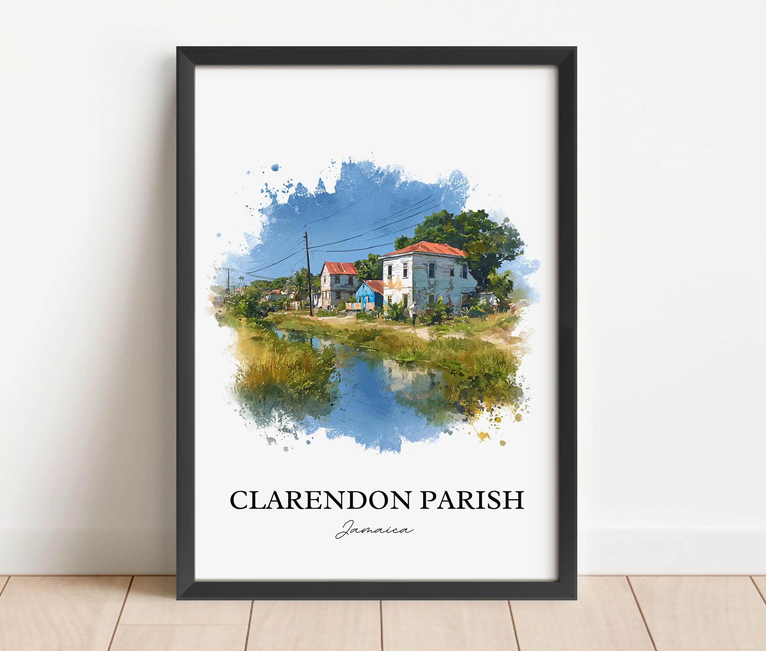 Clarendon, Jamaica – Watercolor Art Print - Image 4