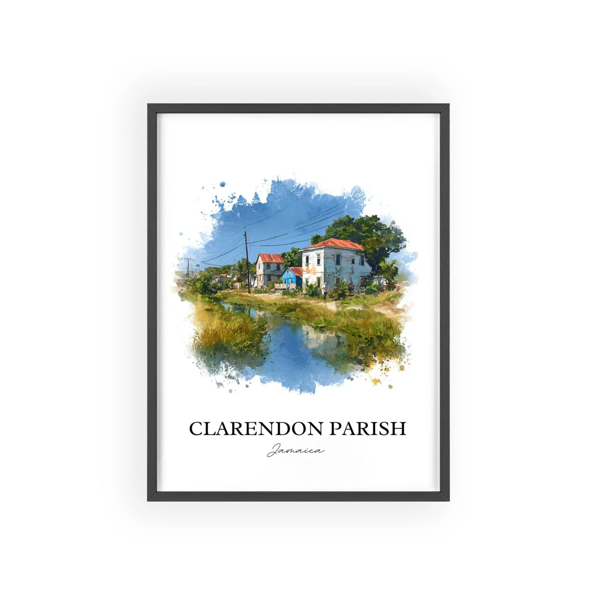 Clarendon, Jamaica – Watercolor Art Print - Image 7