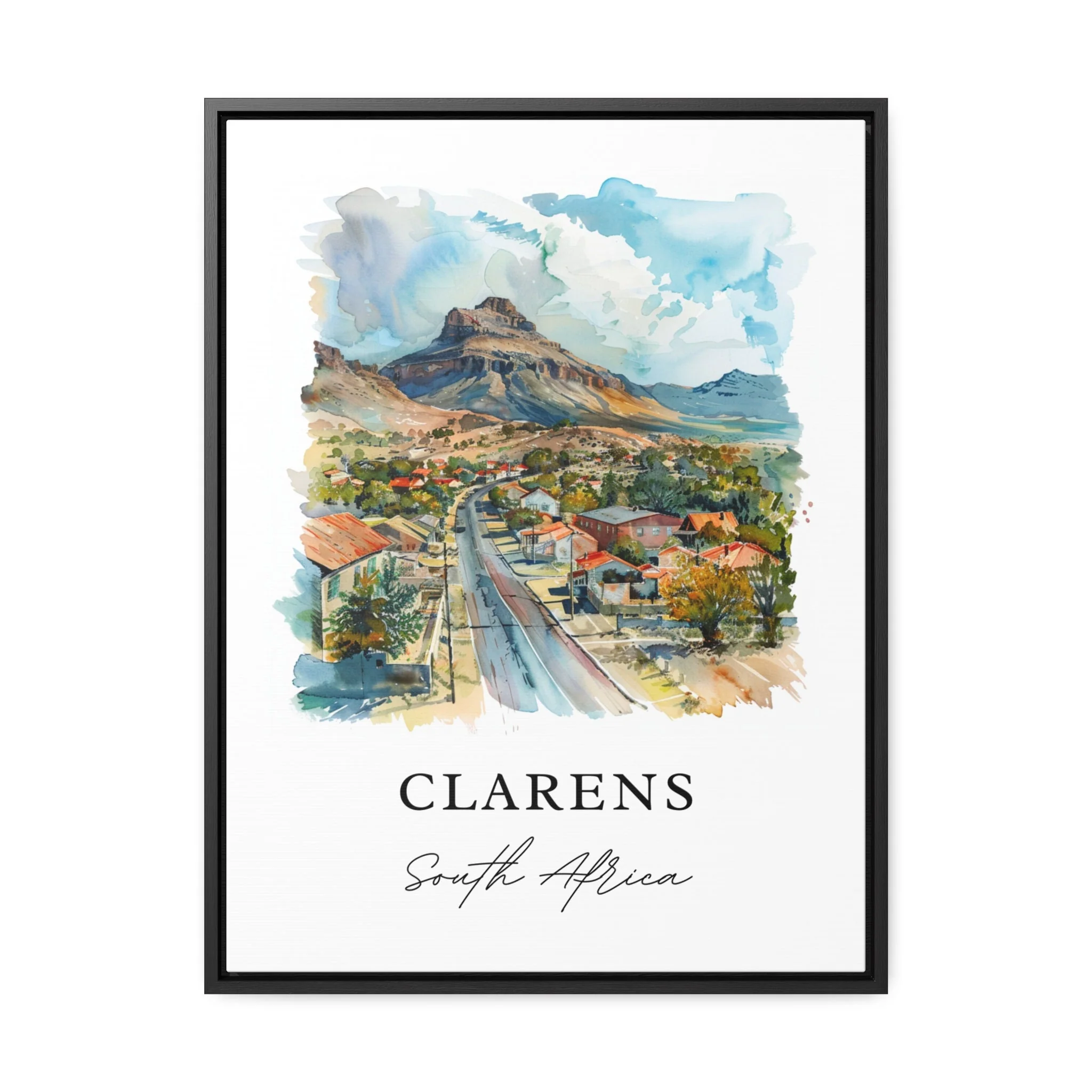 Clarens, South Africa – Watercolor Art Print of Maluti Mountains - Image 5