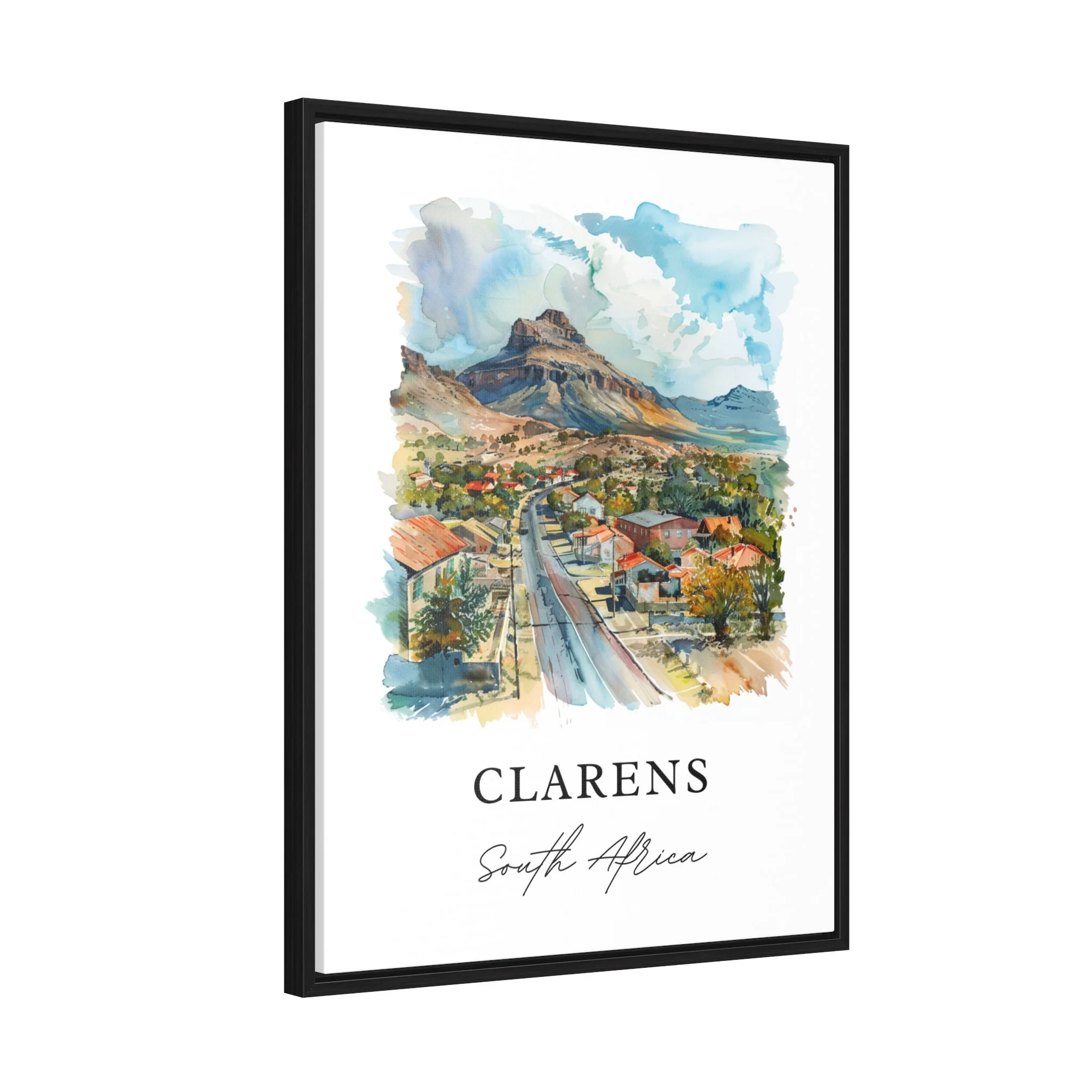 Clarens, South Africa – Watercolor Art Print of Maluti Mountains - Image 6