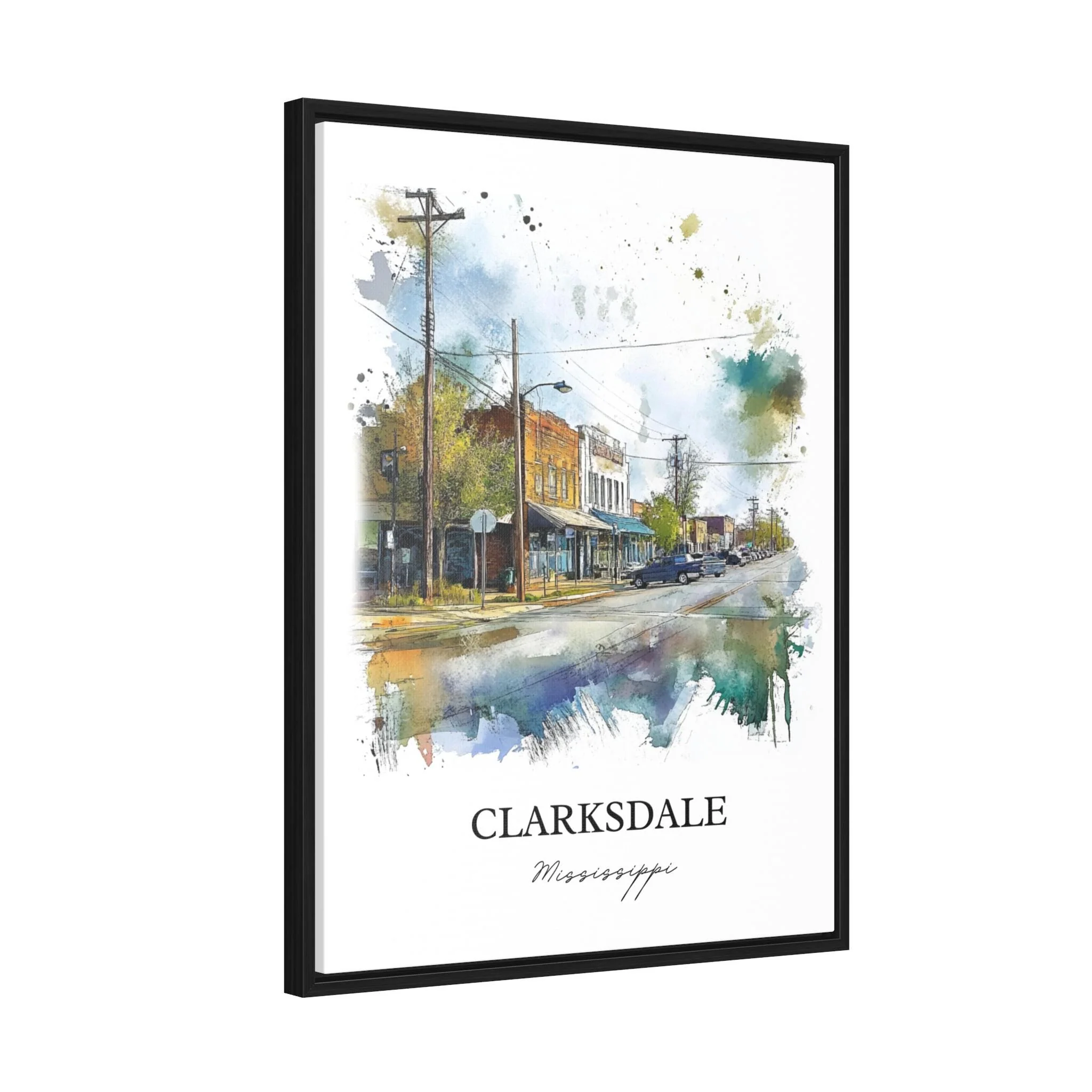 Clarksdale, MS, USA – Watercolor Art Print - Image 8
