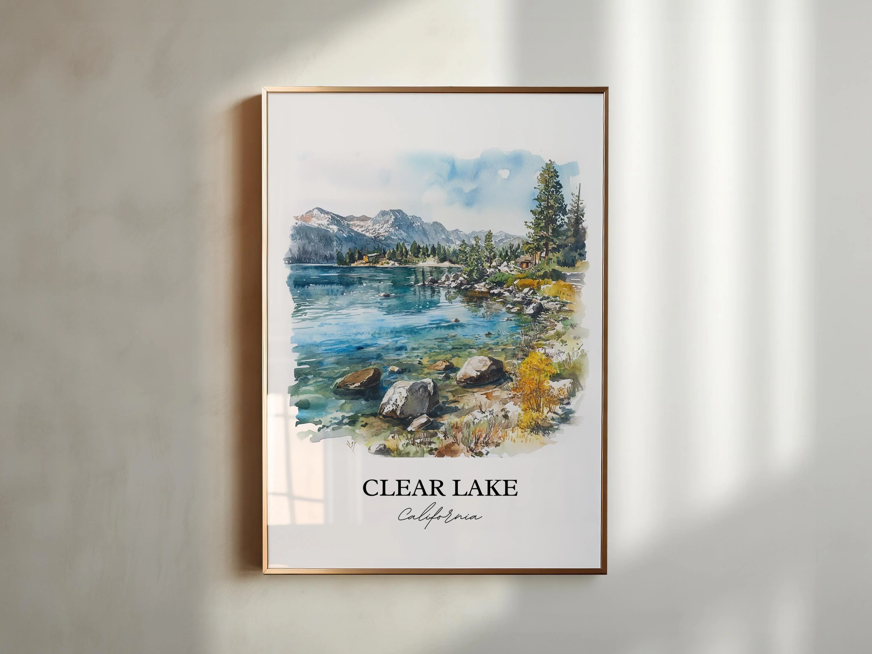 Clear Lake, CA, USA – Watercolor Art Print - Image 5