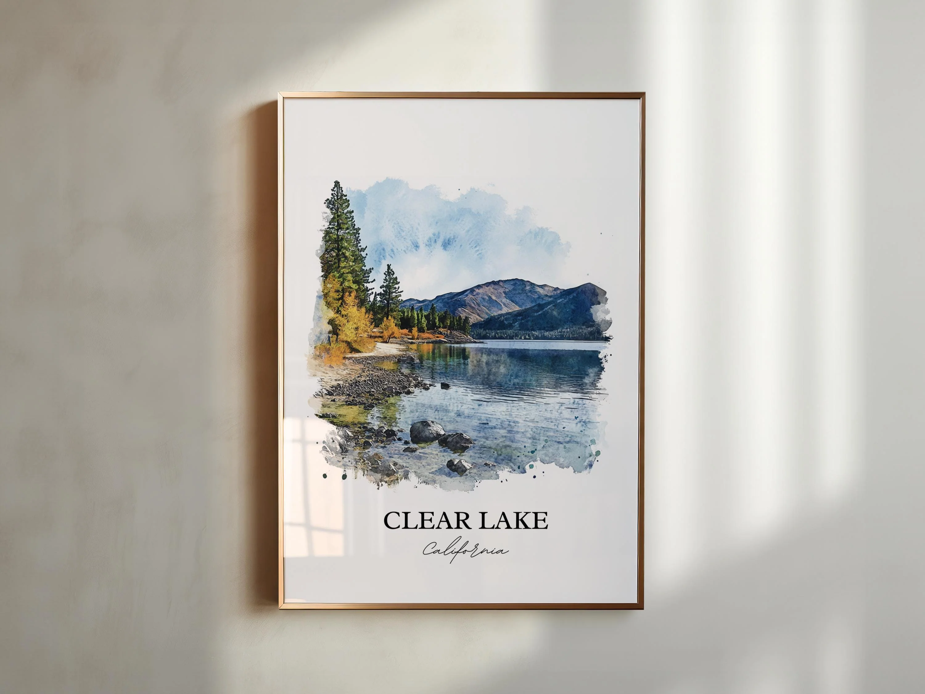 Clear Lake, CA, USA – Watercolor Art Print - Image 3