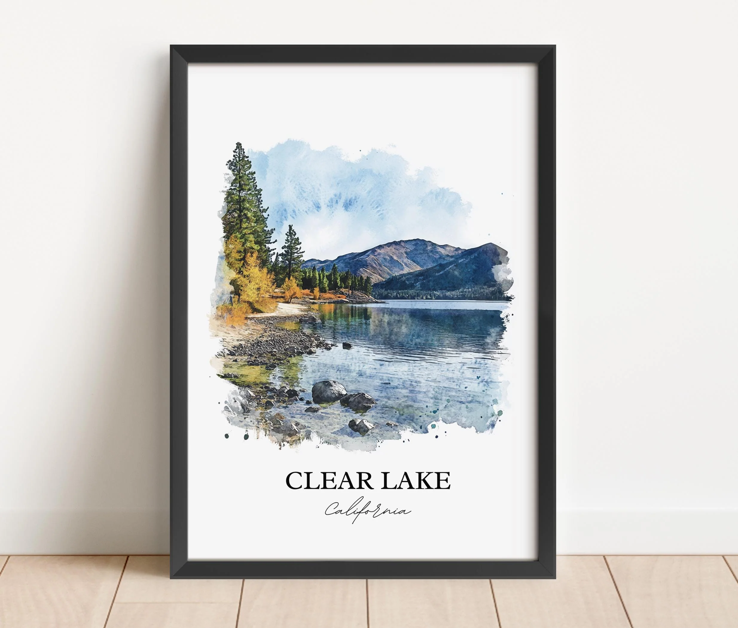 Clear Lake, CA, USA – Watercolor Art Print - Image 4