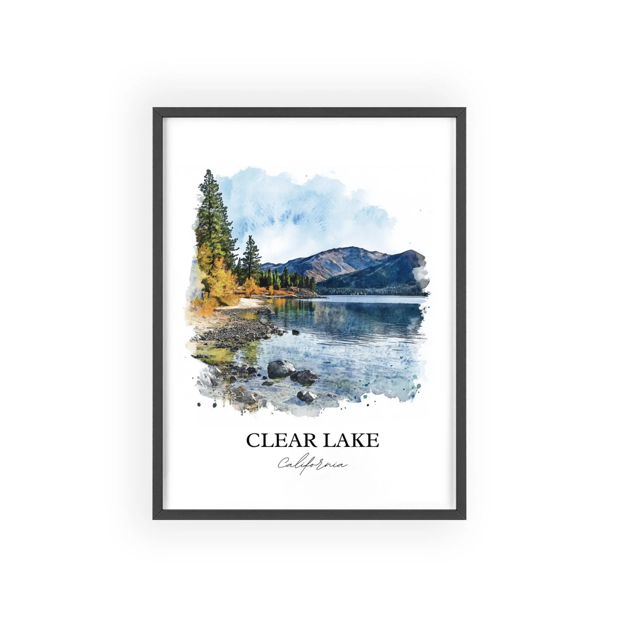 Clear Lake, CA, USA – Watercolor Art Print - Image 7