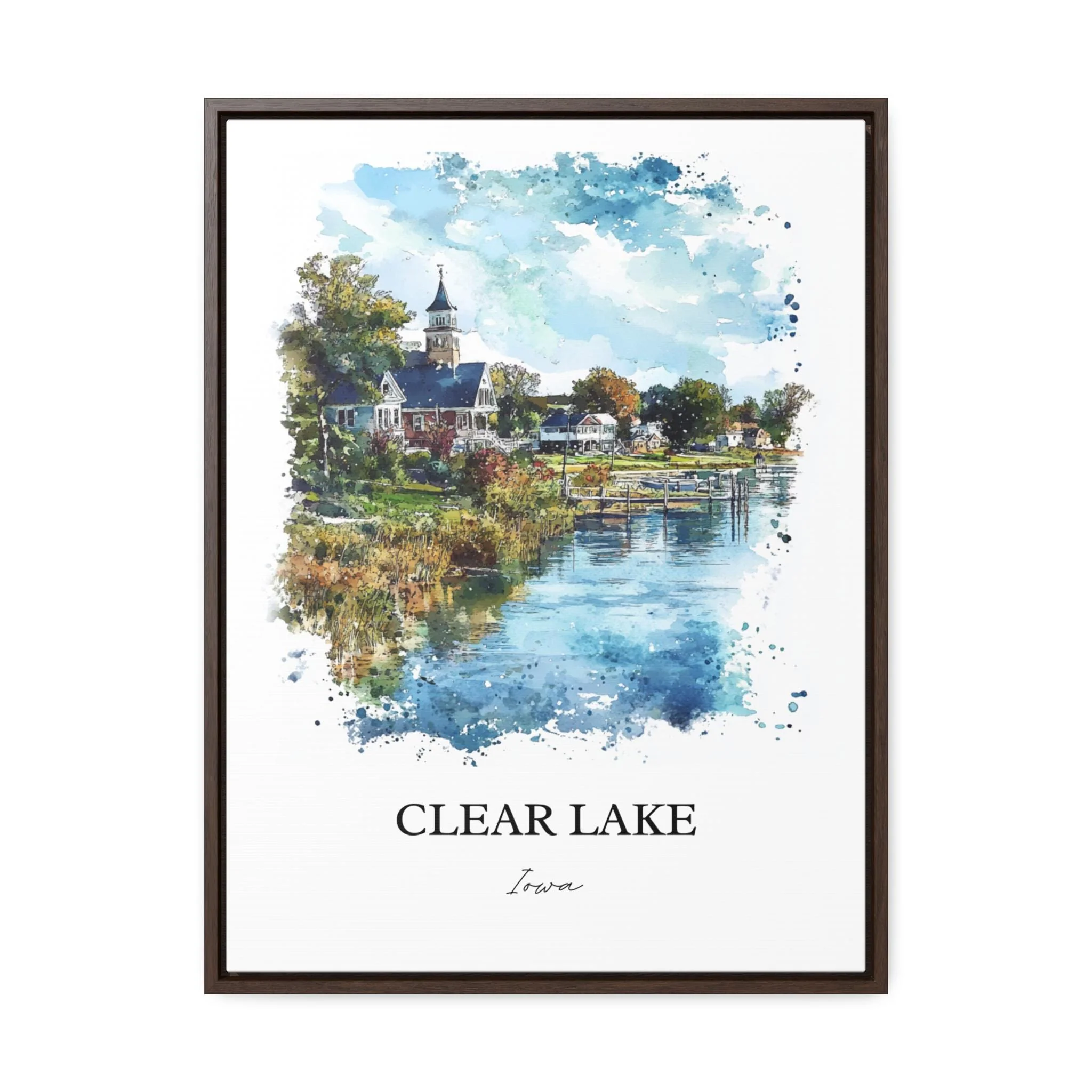 Clear Lake, Iowa, Watercolor Art Print - Image 7