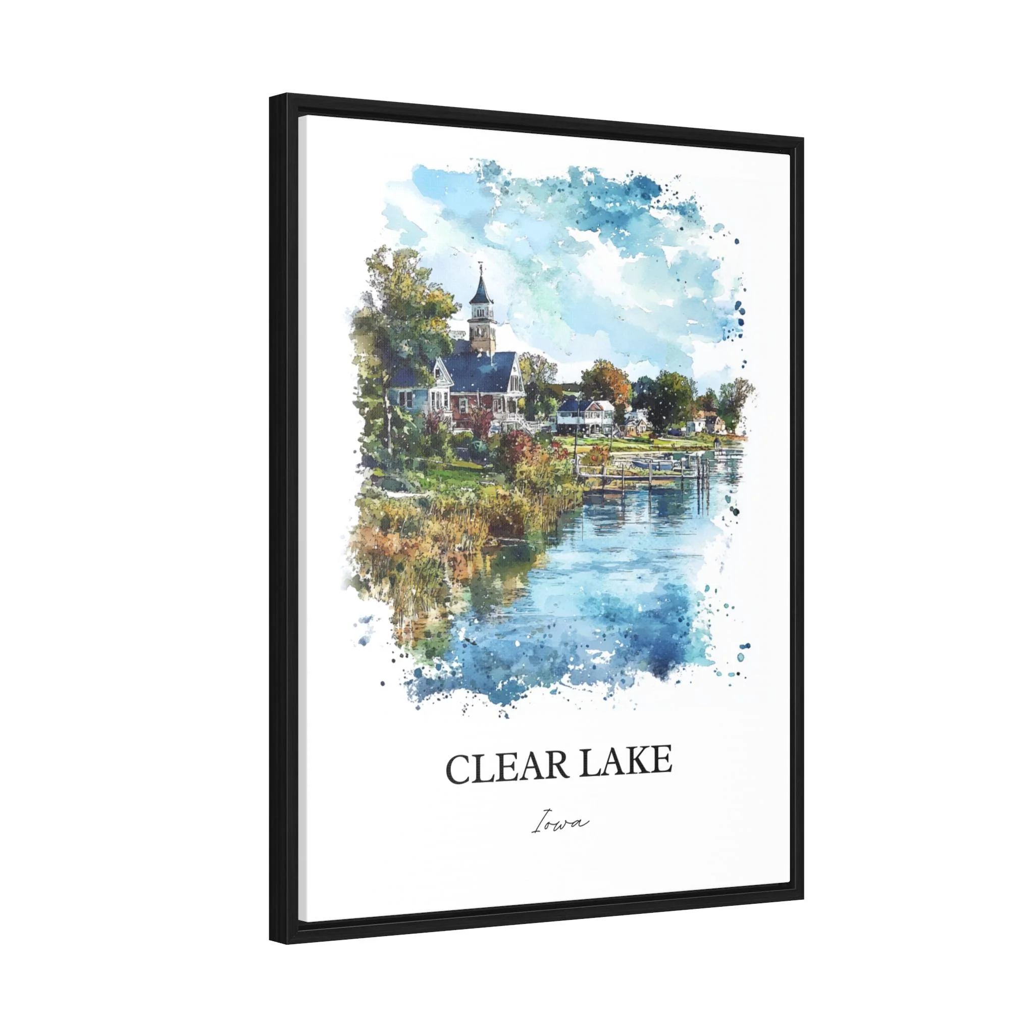 Clear Lake, Iowa, Watercolor Art Print - Image 8