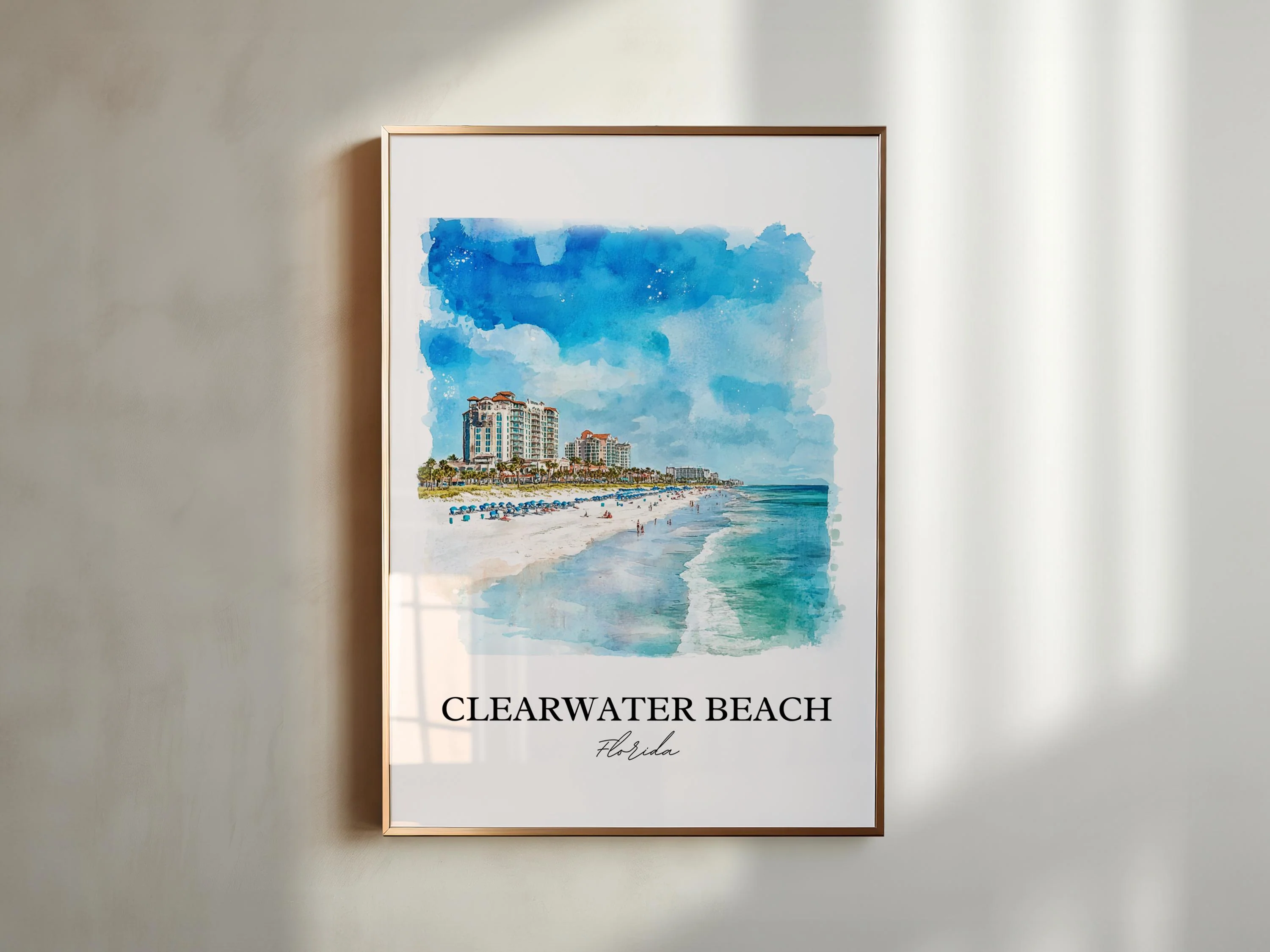 Clearwater Beach, USA – Watercolor Art Print - Image 3