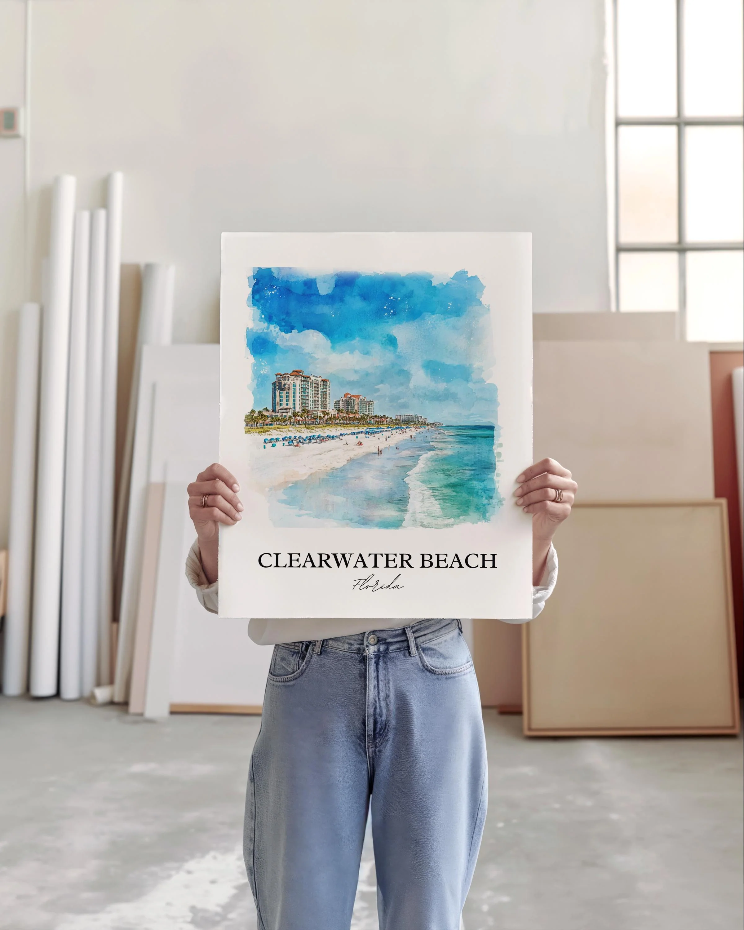 Clearwater Beach, USA – Watercolor Art Print - Image 4