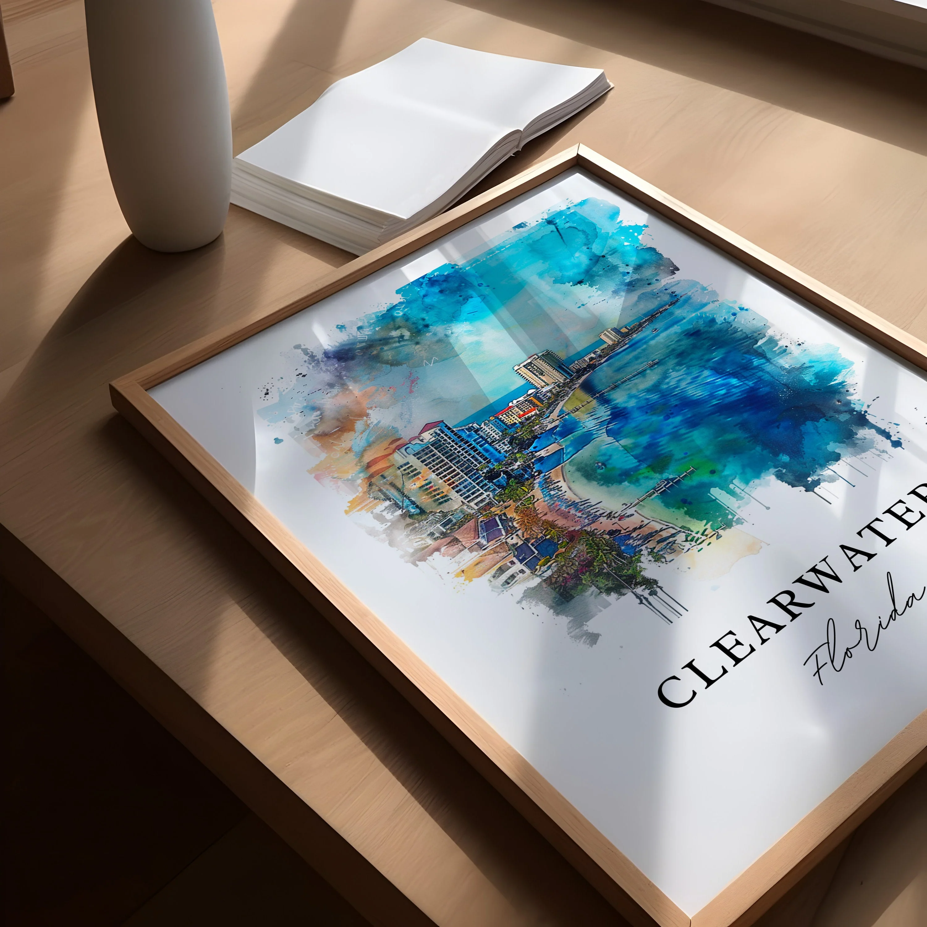 Clearwater, Florida – Watercolor Art Print - Image 3