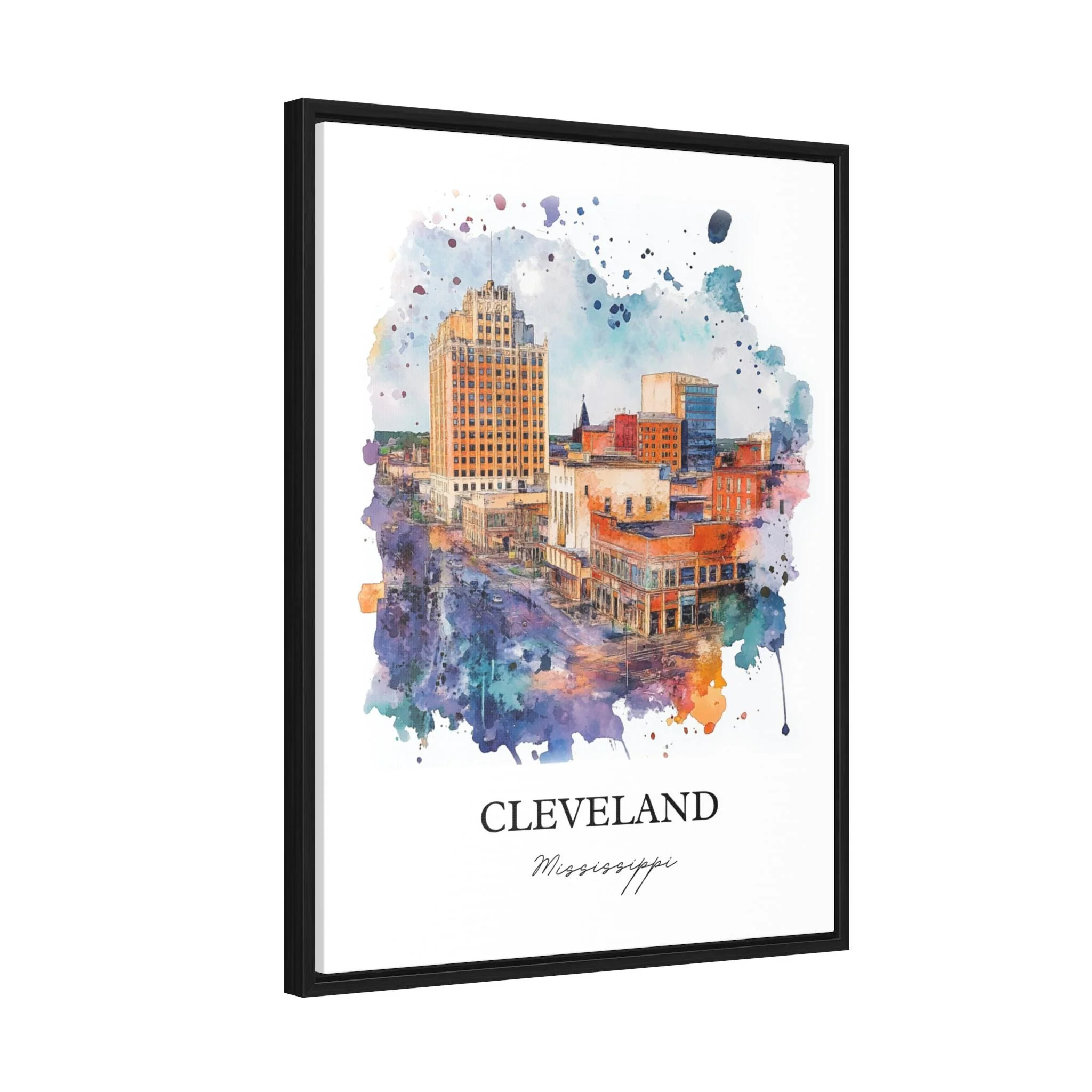 Cleveland, Mississippi, USA – Watercolor Art Print - Image 8